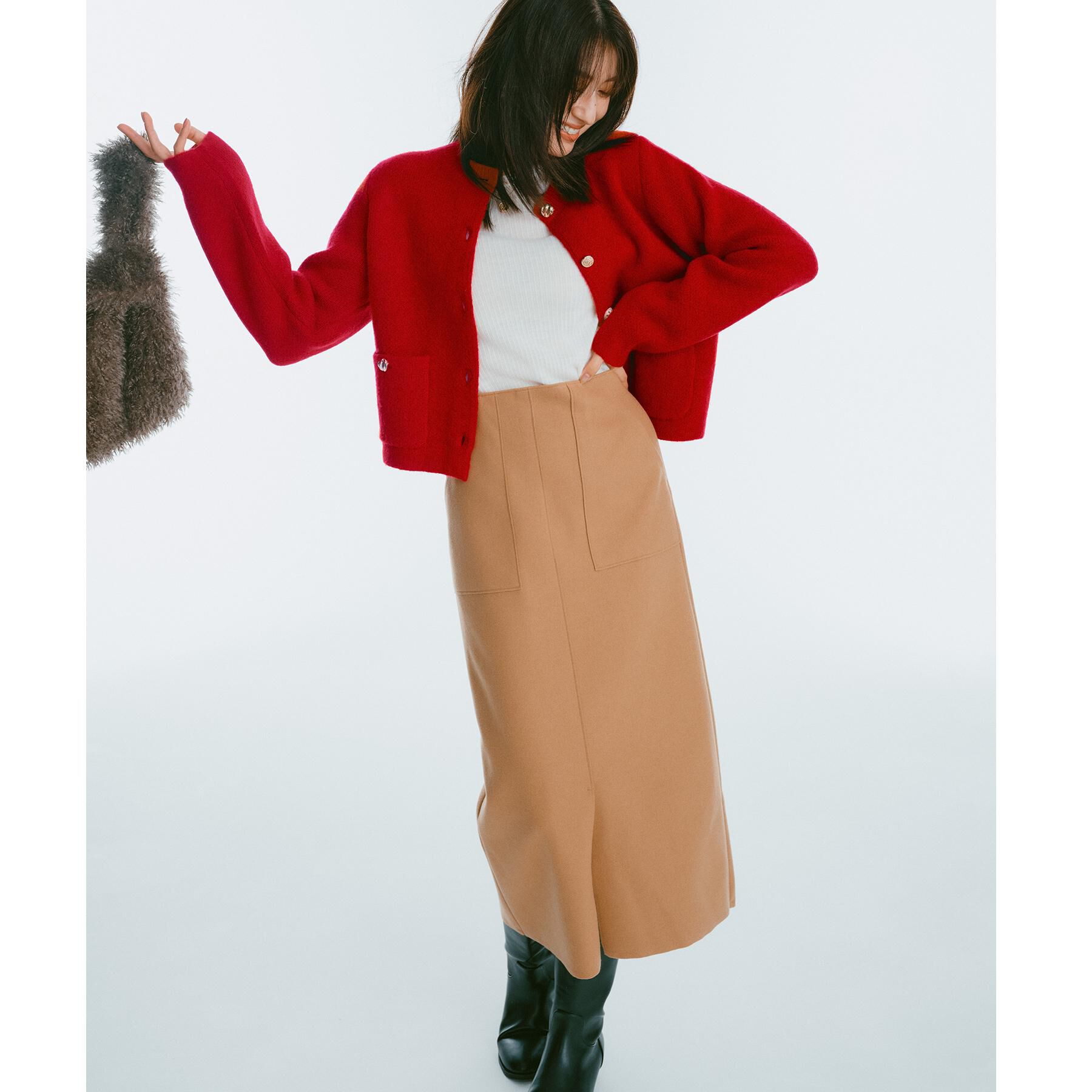 OPAQUE.CLIP「ウールライクタイトスカート【洗濯機洗い可】《8col》」|スカート|