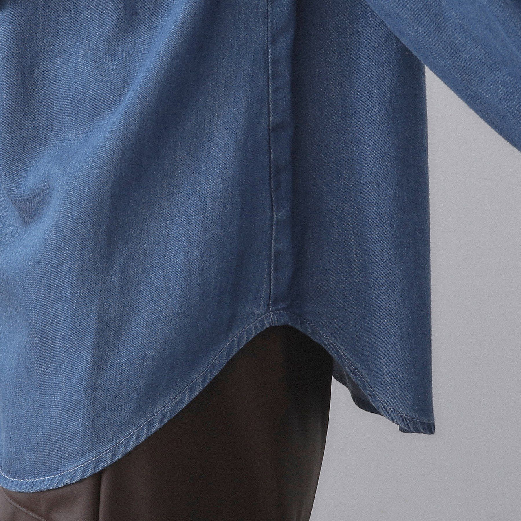 OPAQUE.CLIP「セルロース混デニムボウタイブラウス【洗濯機洗い可】」|シャツ・ブラウス|