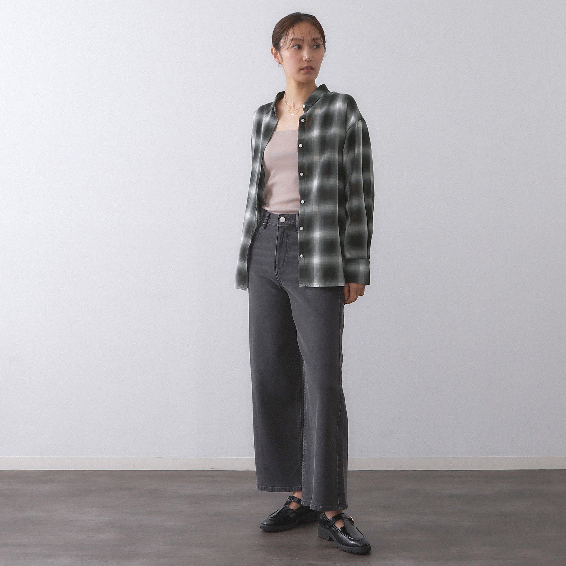 OPAQUE.CLIP「オンブレチェックシャツ【洗濯機洗い可】」|シャツ・ブラウス|