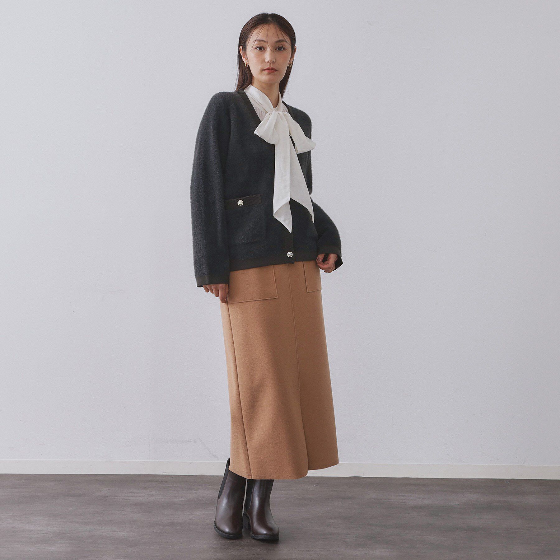 OPAQUE.CLIP「フェザーヤーンカーディガン【洗濯機OK/抗ピル】」|カーディガン|