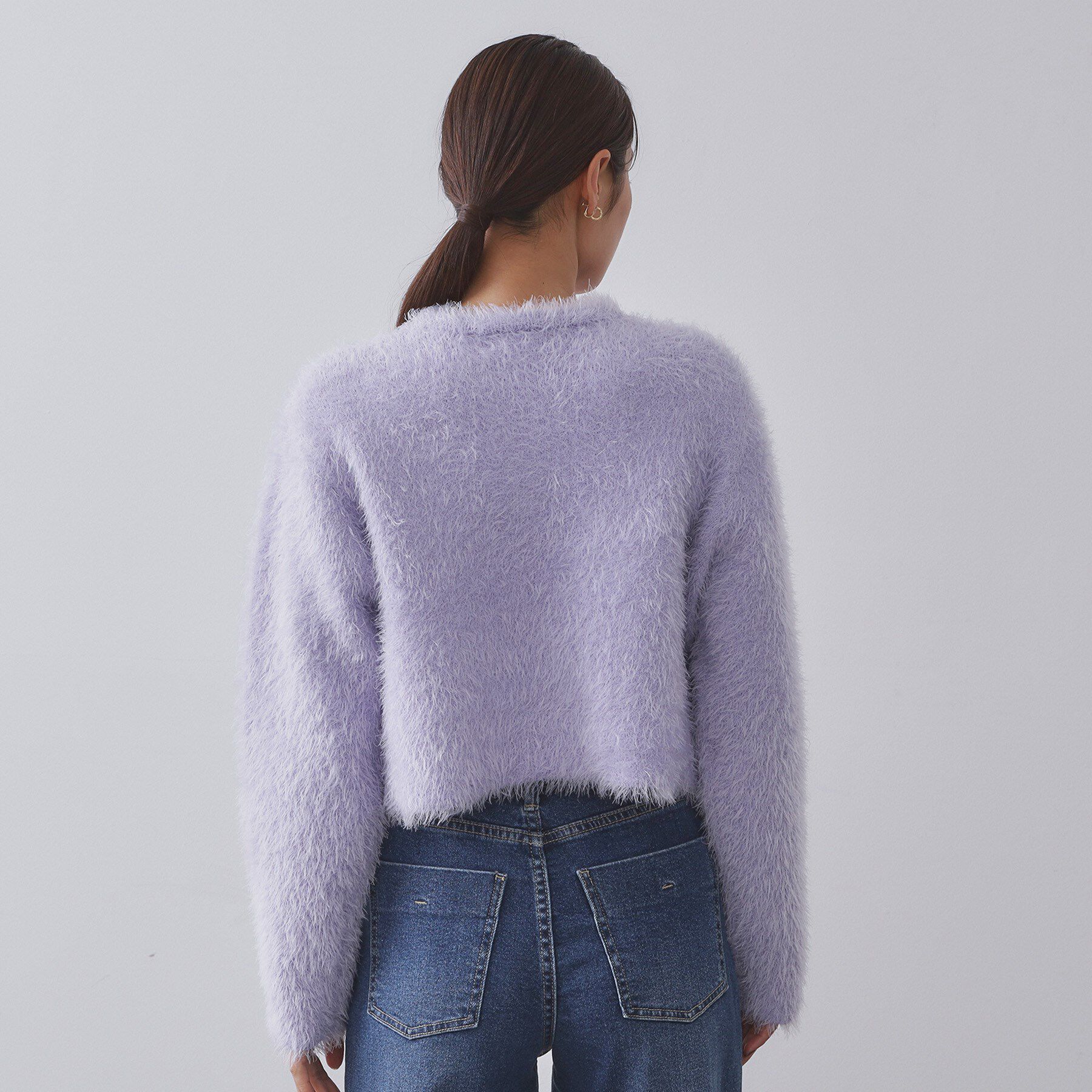 OPAQUE.CLIP「シャギーショートカーディガン【洗濯機OK】《6col》」|カーディガン|