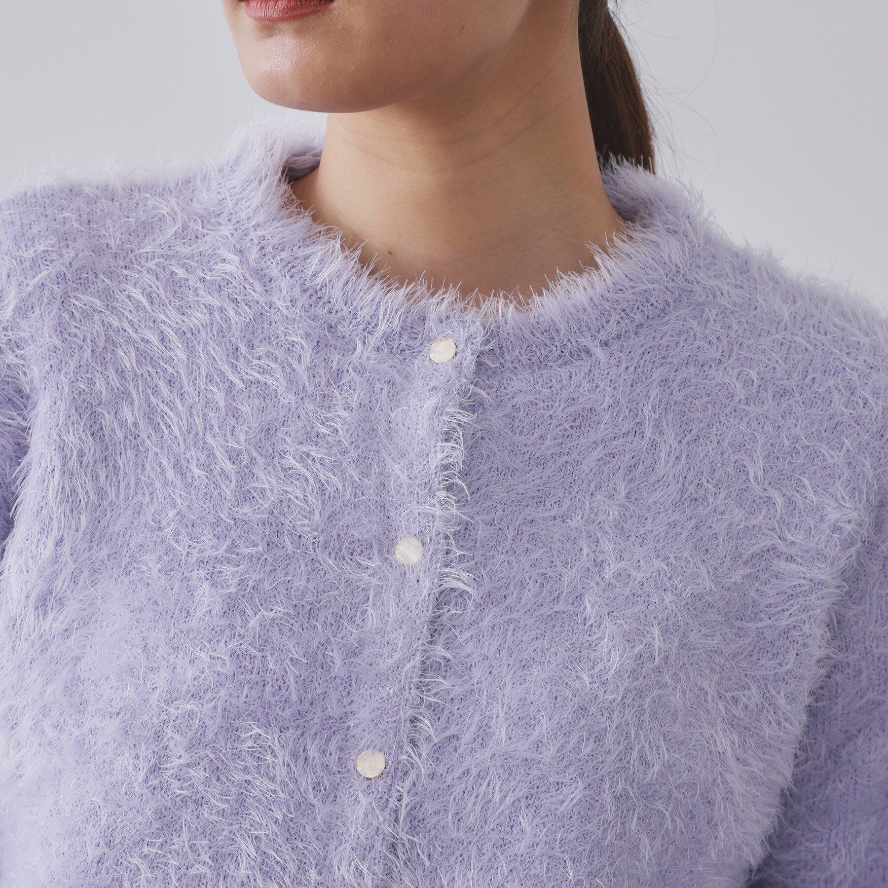 OPAQUE.CLIP「シャギーショートカーディガン【洗濯機OK】《6col》」|カーディガン|