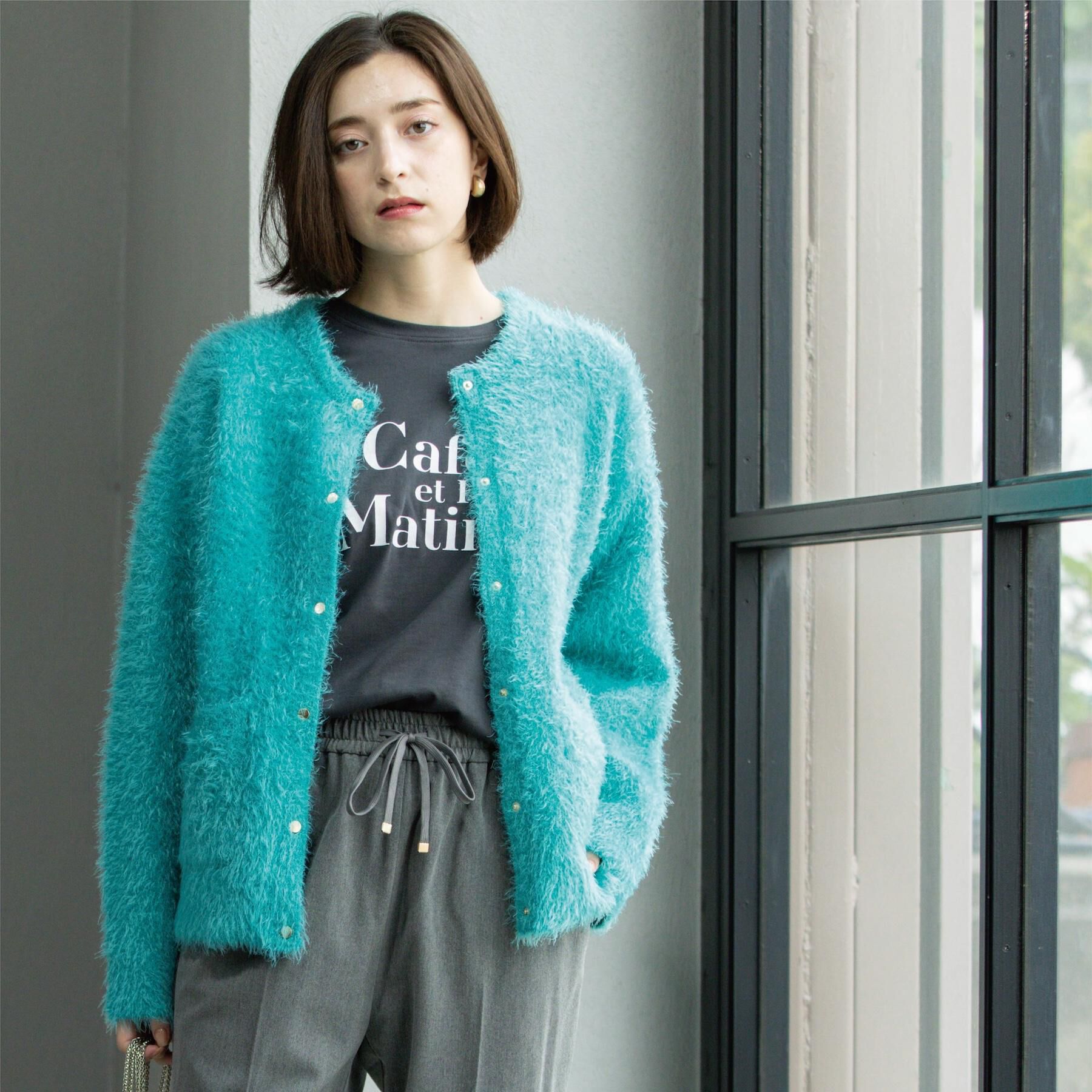 OPAQUE.CLIP「シャギーミドルカーディガン【洗濯機OK】《6col》」|カーディガン|