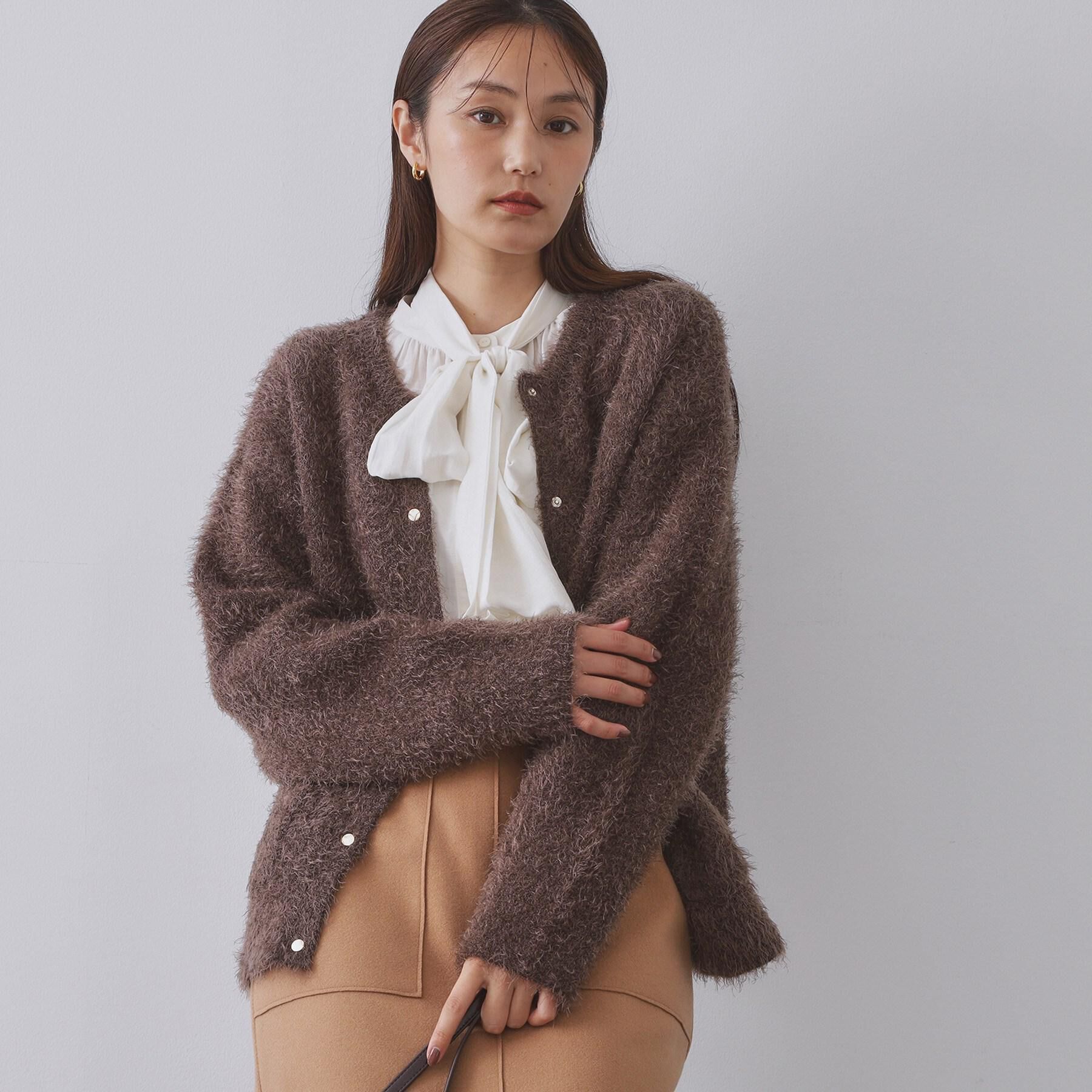 OPAQUE.CLIP「シャギーミドルカーディガン【洗濯機OK】《6col》」|カーディガン|