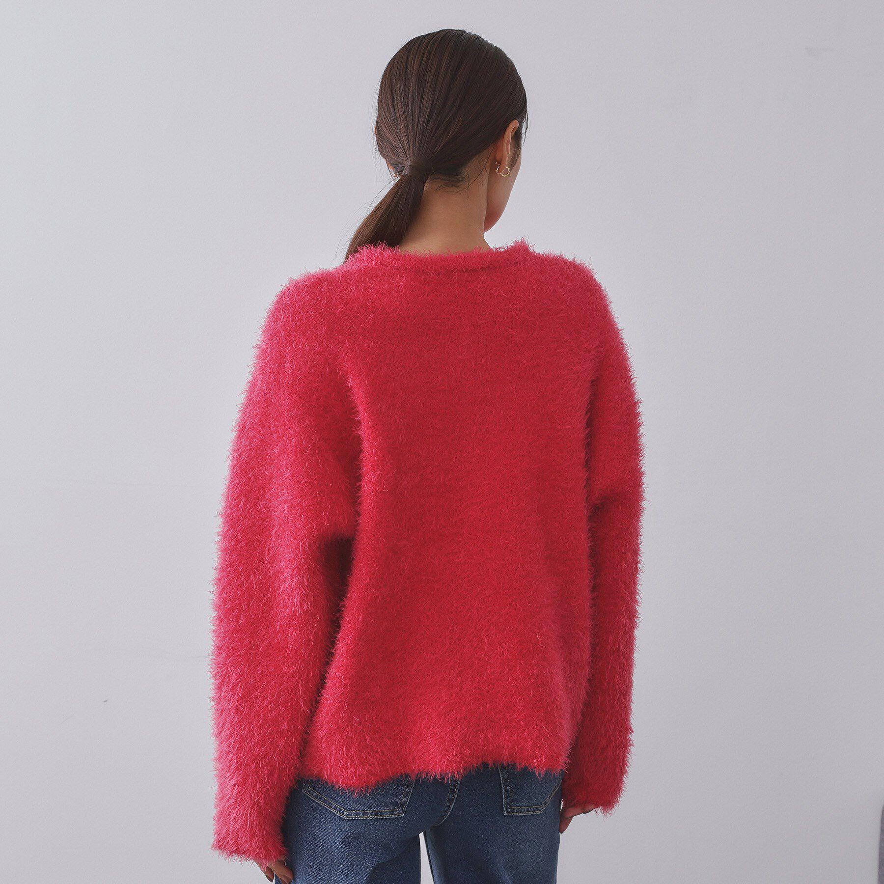 OPAQUE.CLIP「シャギーミドルカーディガン【洗濯機OK】《6col》」|カーディガン|