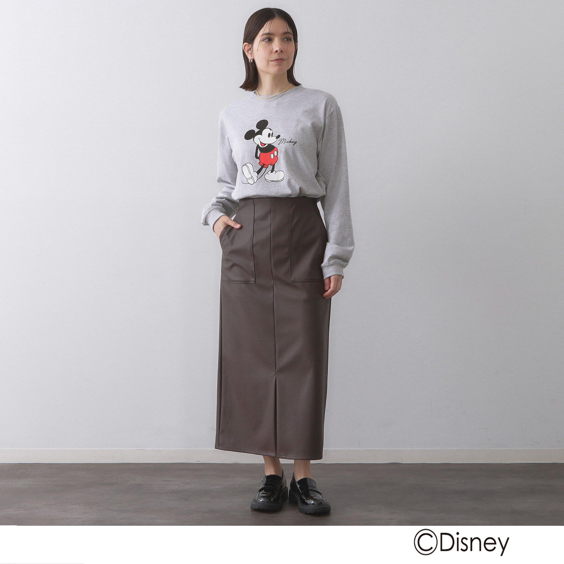 OPAQUE.CLIP「【Mickey Mouse】プリントロングTシャツ」|Tシャツ・カットソー|