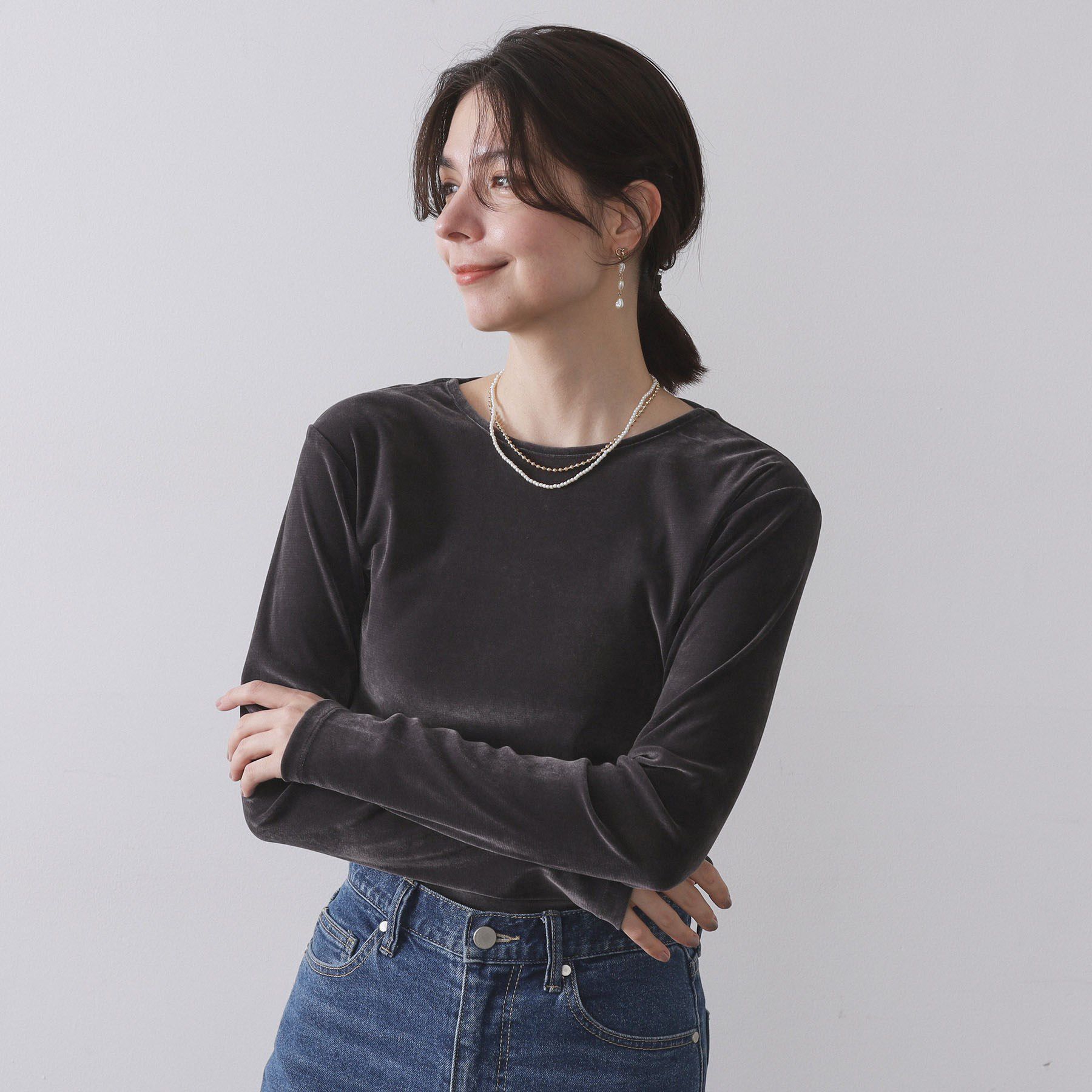 OPAQUE.CLIP「フロッキーチュールトップス【洗濯機OK】」|Tシャツ・カットソー|