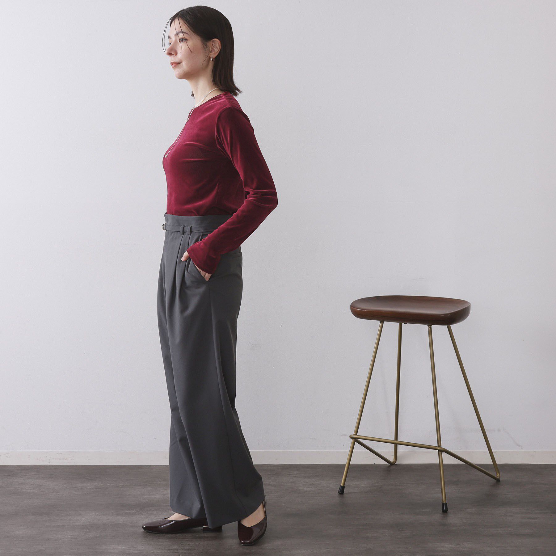 OPAQUE.CLIP「フロッキーチュールトップス【洗濯機OK】」|Tシャツ・カットソー|