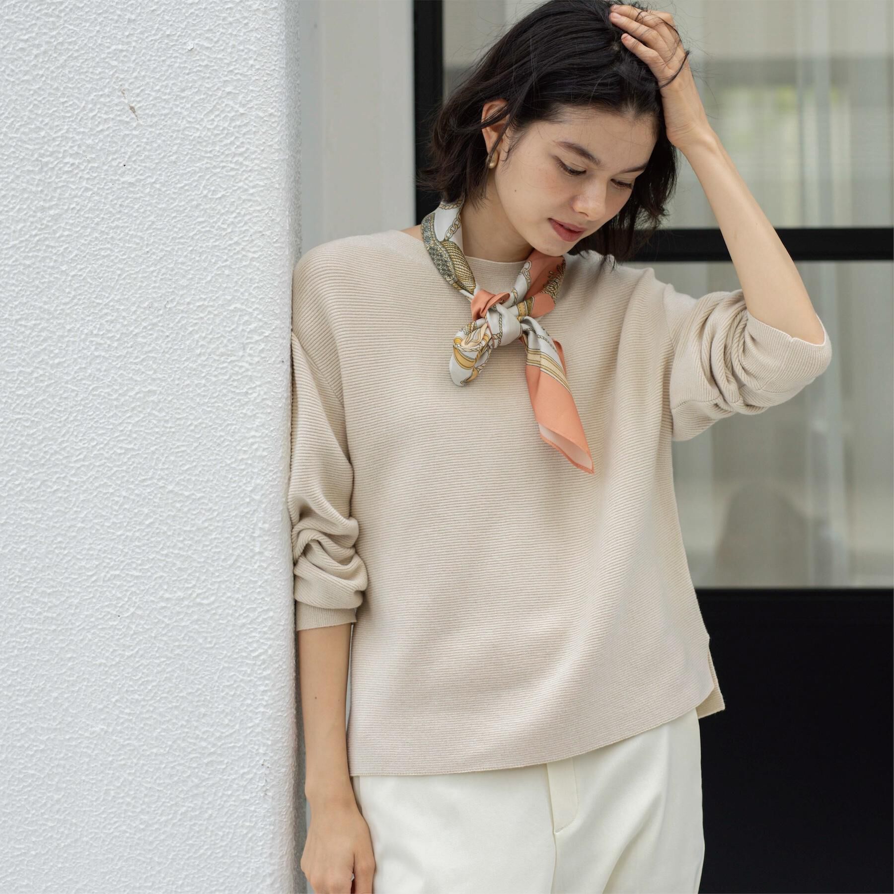 OPAQUE.CLIP「ラメガーターボートネックニット【洗濯機OK】」|ニット・セーター|