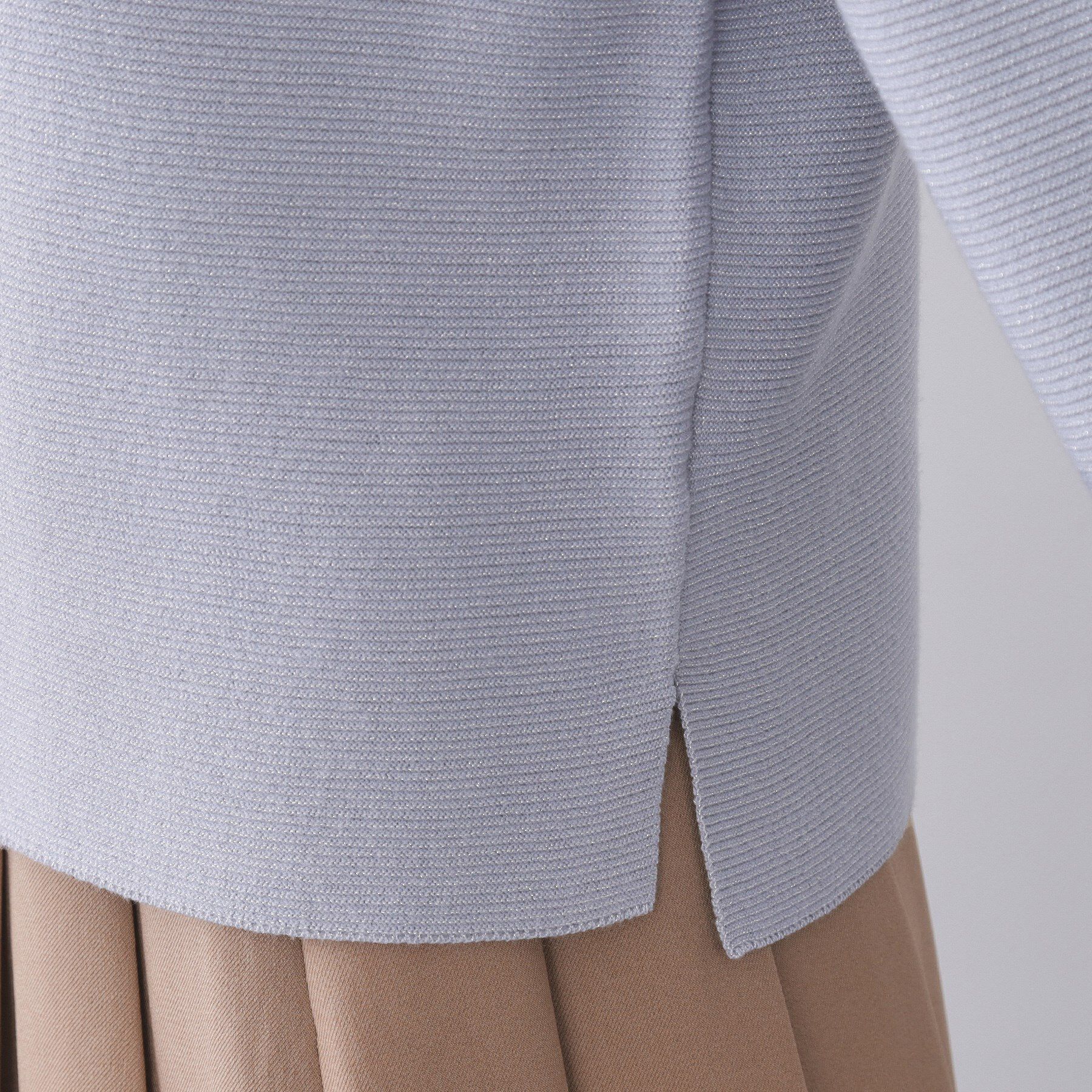 OPAQUE.CLIP「ラメガーターボートネックニット【洗濯機OK】」|ニット・セーター|