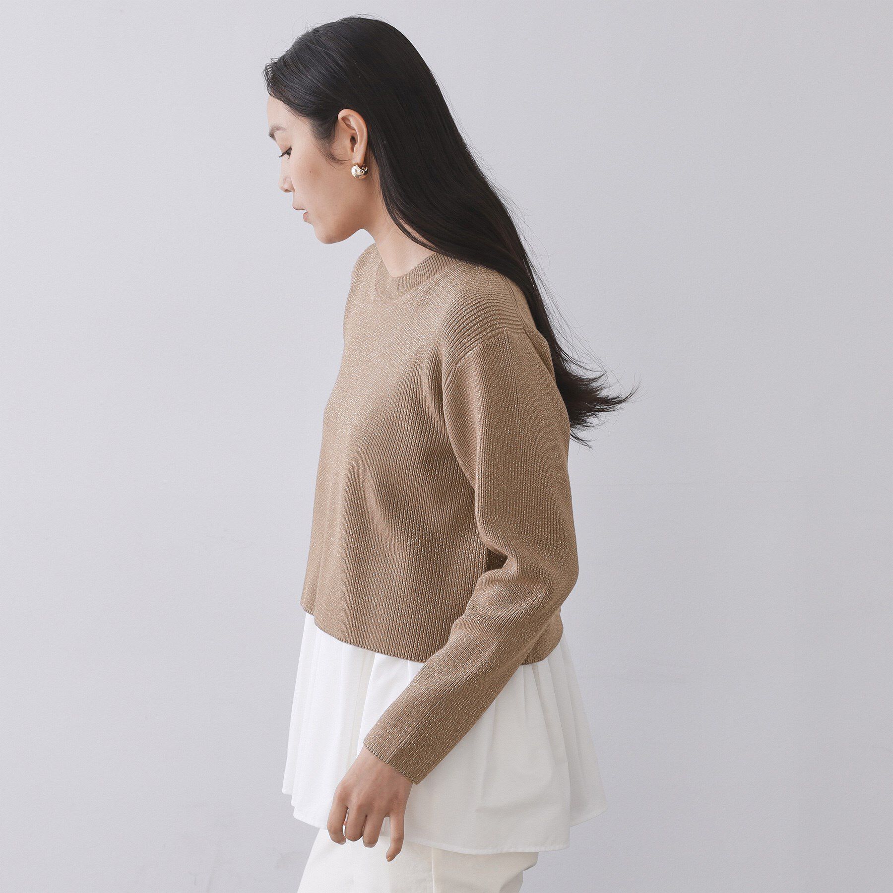 OPAQUE.CLIP「《ツインセット》ショートラメニット&times;フレアタンクトップ【洗濯機OK】」|その他|