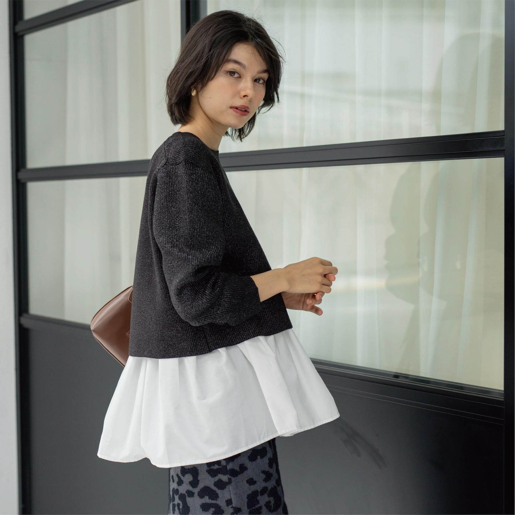 OPAQUE.CLIP「《ツインセット》ショートラメニット&times;フレアタンクトップ【洗濯機OK】」|その他|