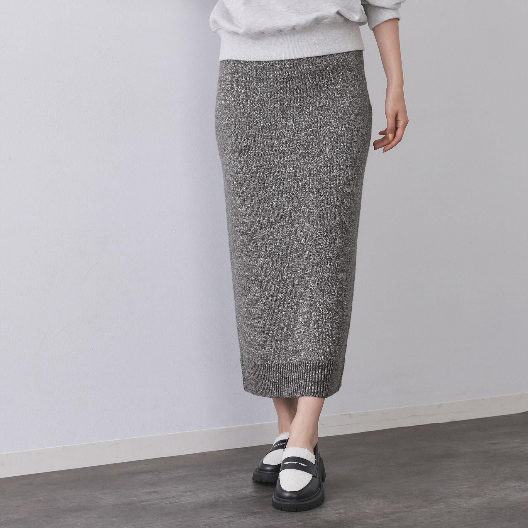 OPAQUE.CLIP「ラメスパンコールナロースカート/セットアップ対応可【洗濯機OK】」|スカート|