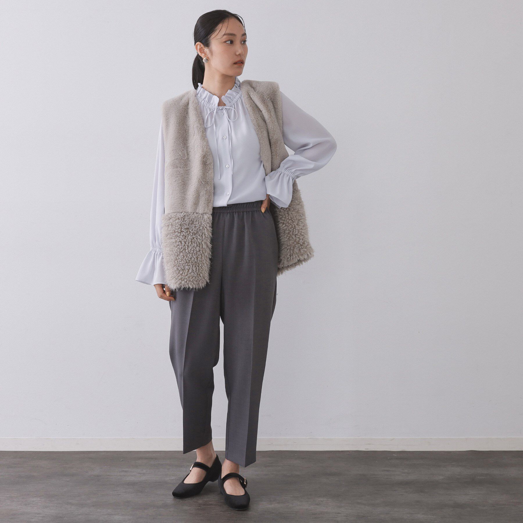 OPAQUE.CLIP「フリルカラーブラウス【洗濯機OK】」|シャツ・ブラウス|