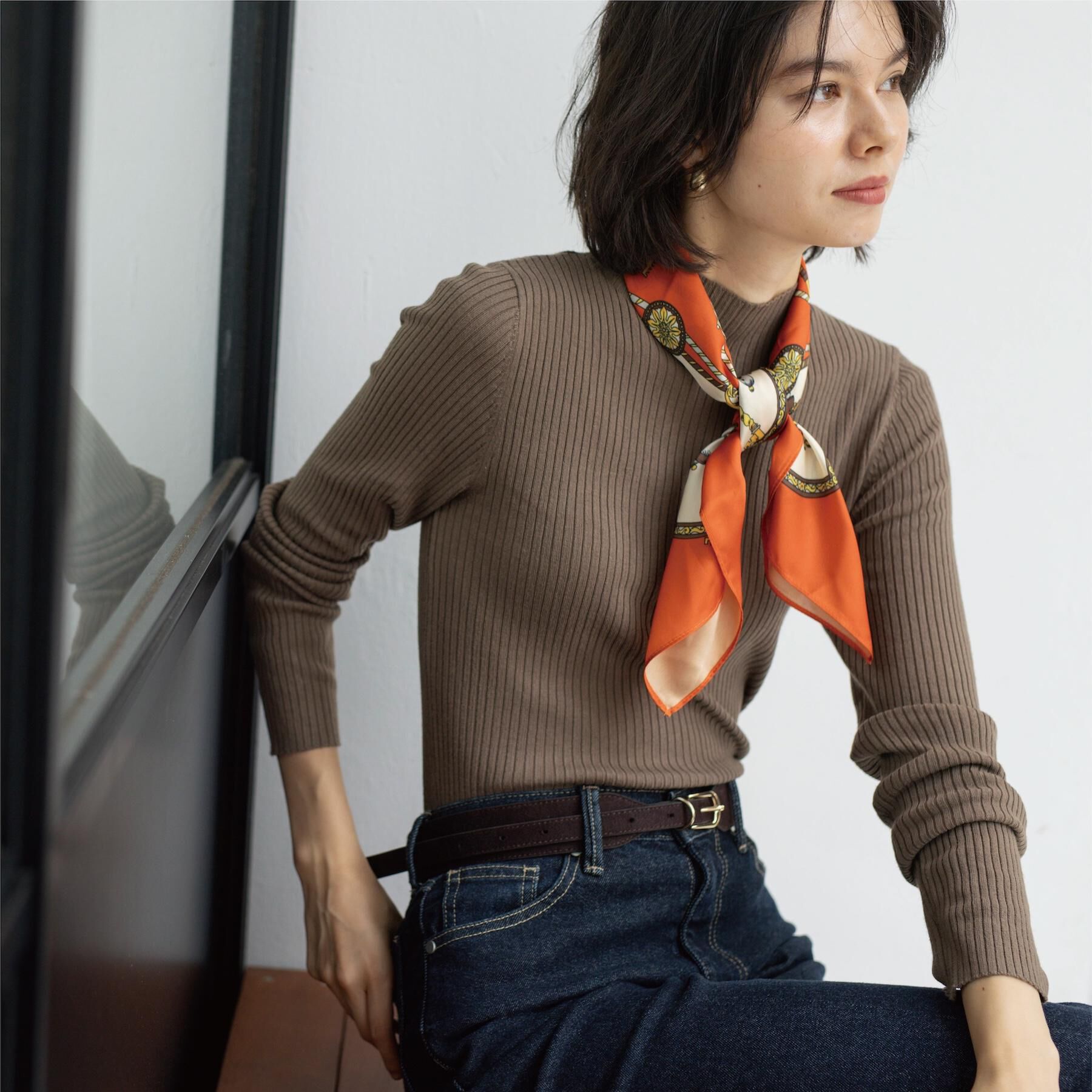 OPAQUE.CLIP「ハイネックリブニット【洗濯機OK】《6col》」|ニット・セーター|