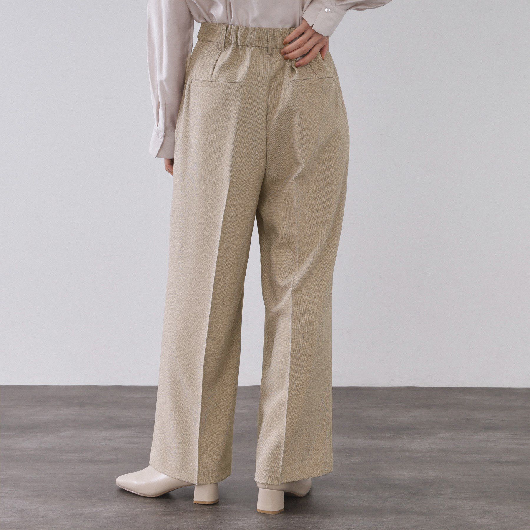 OPAQUE.CLIP「ストレッチタックワイドパンツ/セットアップ対応可【洗濯機OK】」|その他|