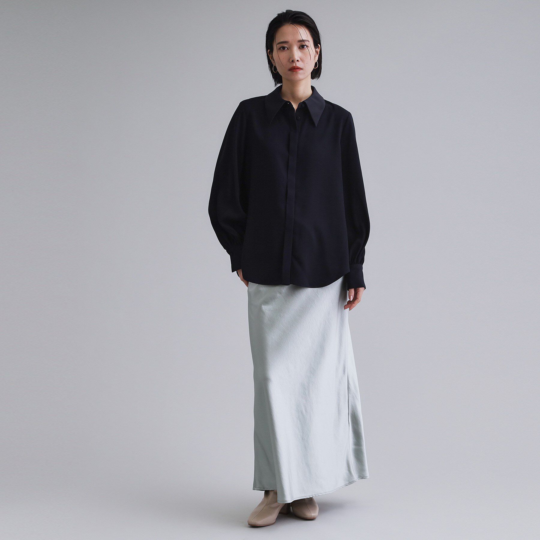 OPAQUE.CLIP「【es】ビックカラーブラウス【洗濯機OK】」|シャツ・ブラウス|