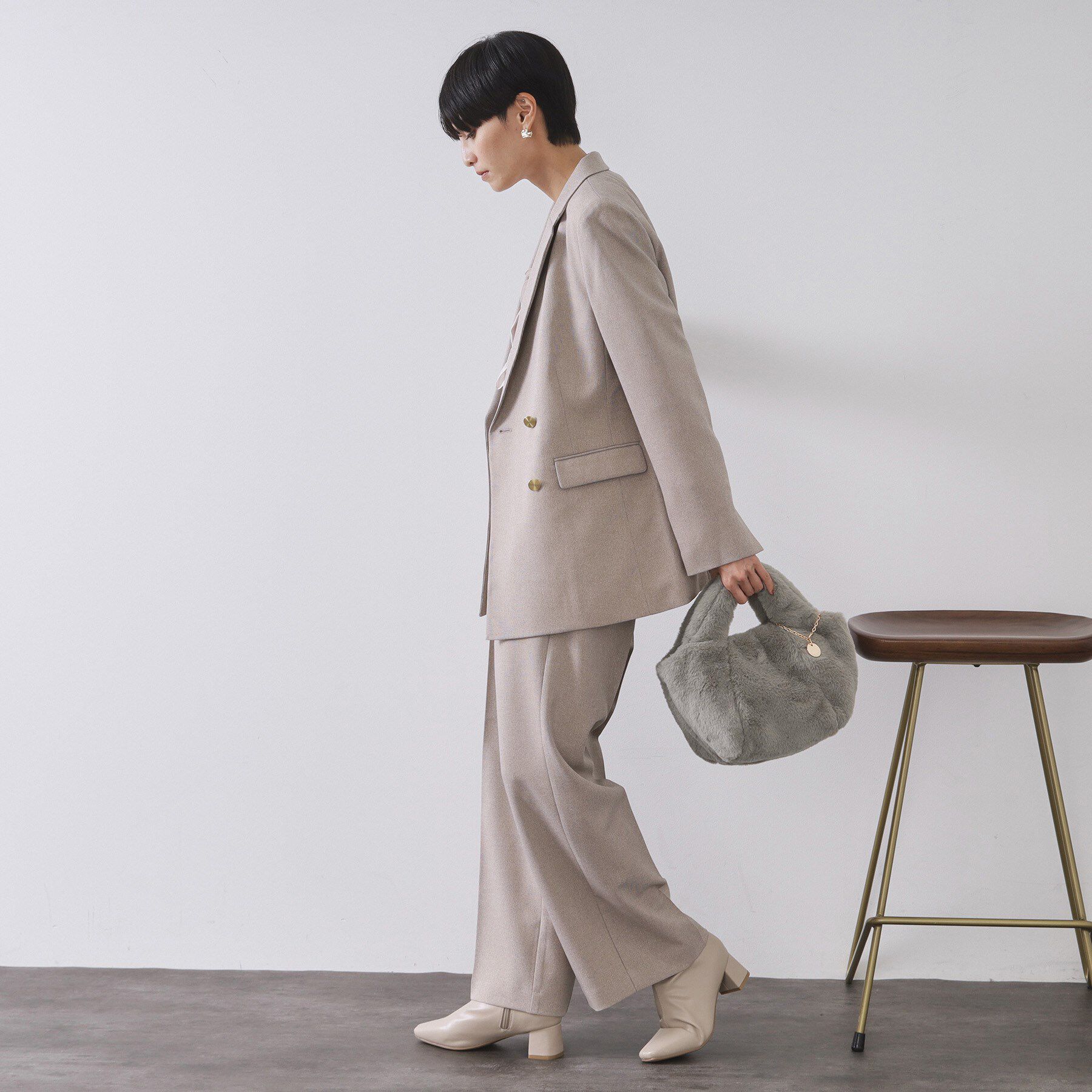 OPAQUE.CLIP「【2WAY】フェイクファーミドルトートバッグ」|トートバッグ|