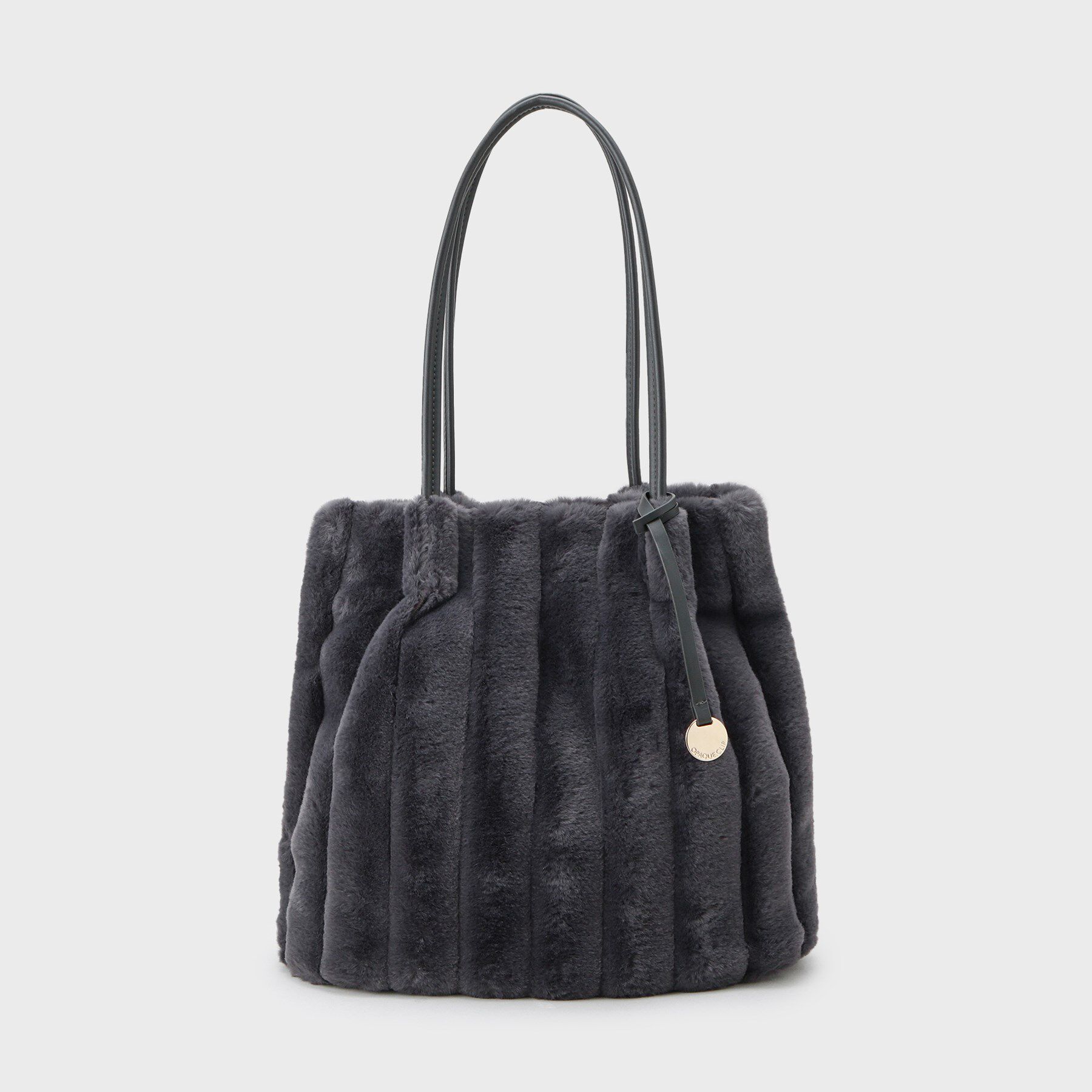 OPAQUE.CLIP「【A4サイズ対応／マチ付き】ストライプフェイクファートートバッグ」|トートバッグ|