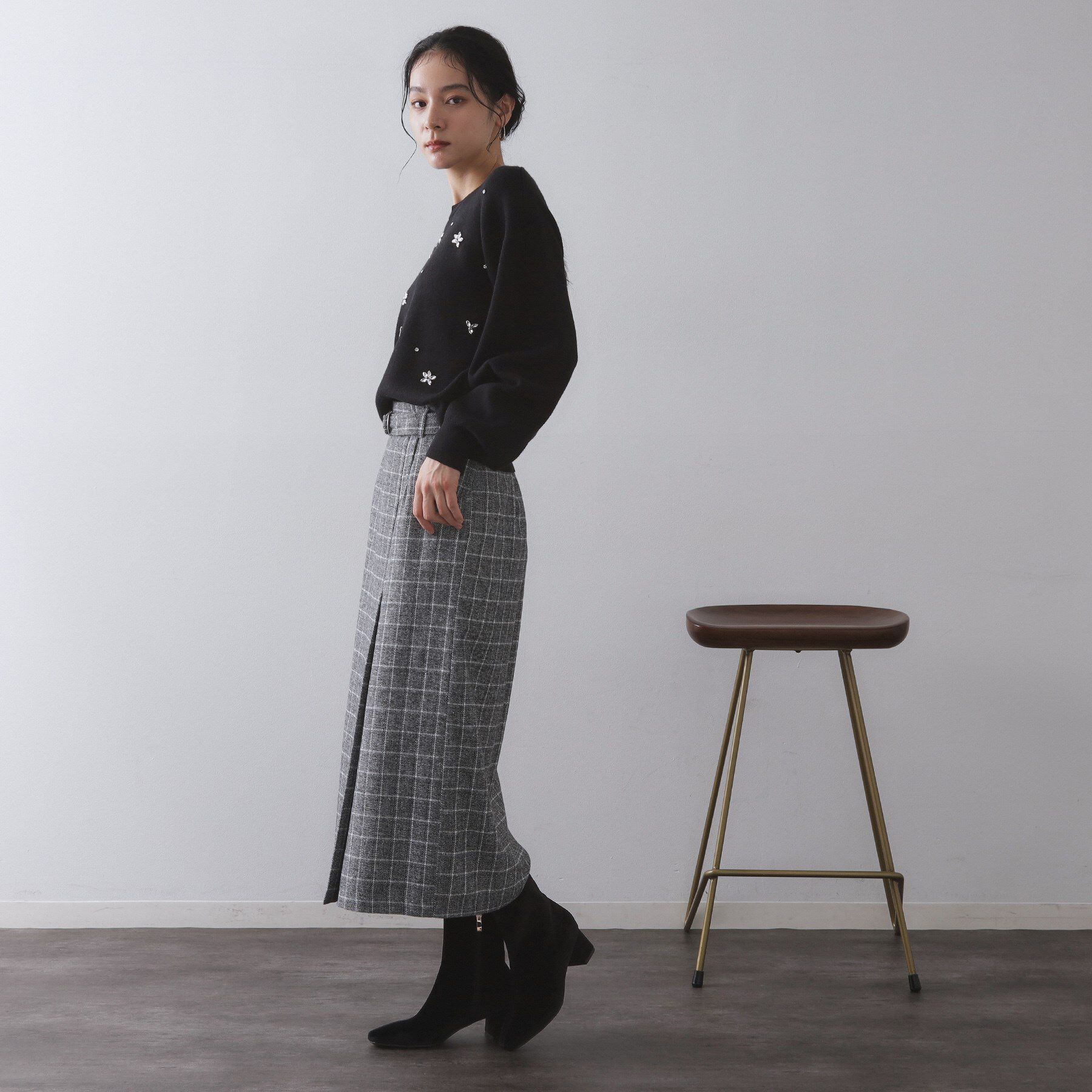 OPAQUE.CLIP「ビジューニットトップス【洗える】」|ニット・セーター|