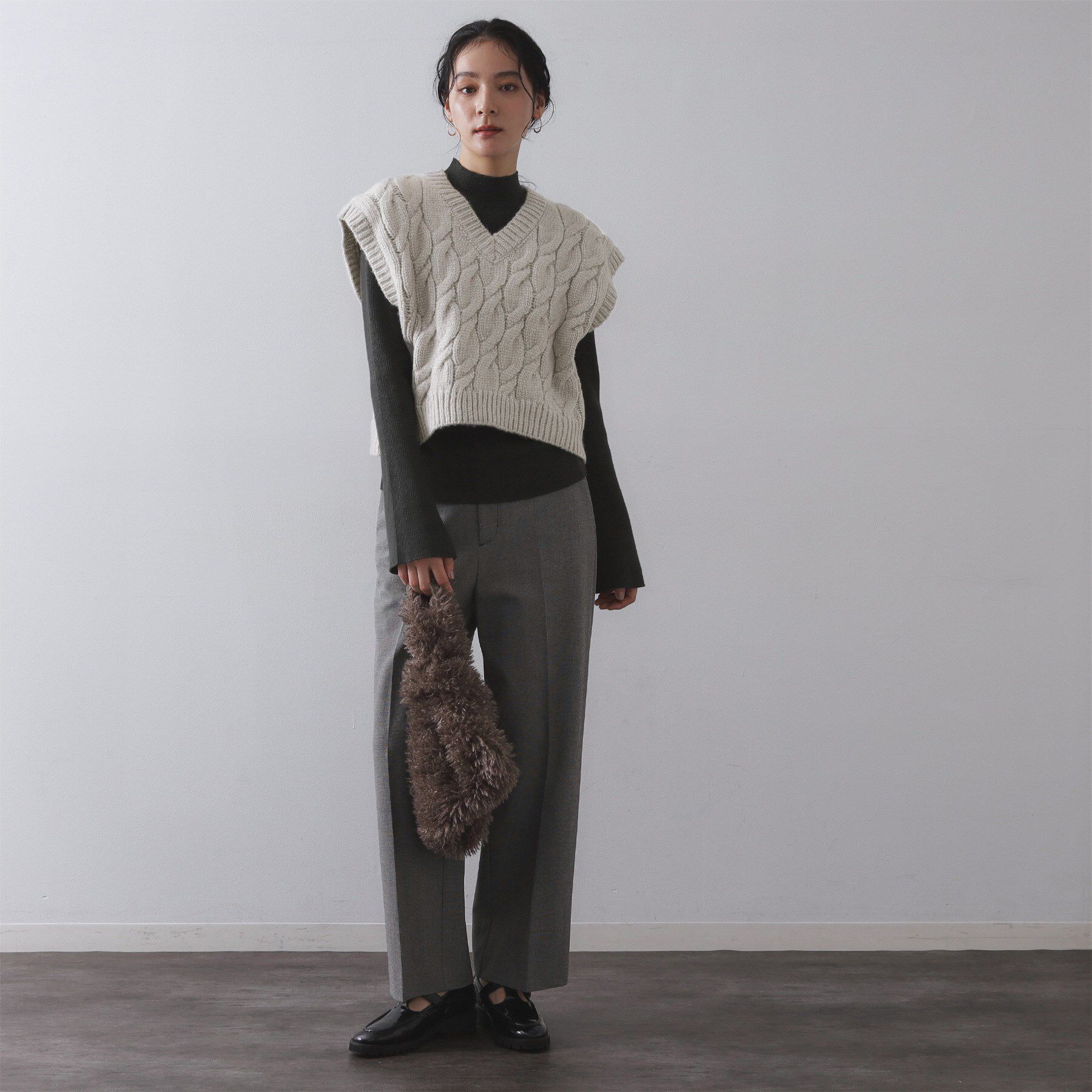 OPAQUE.CLIP「ケーブルローゲージベスト【洗濯機OK】」|ベスト・ジレ|