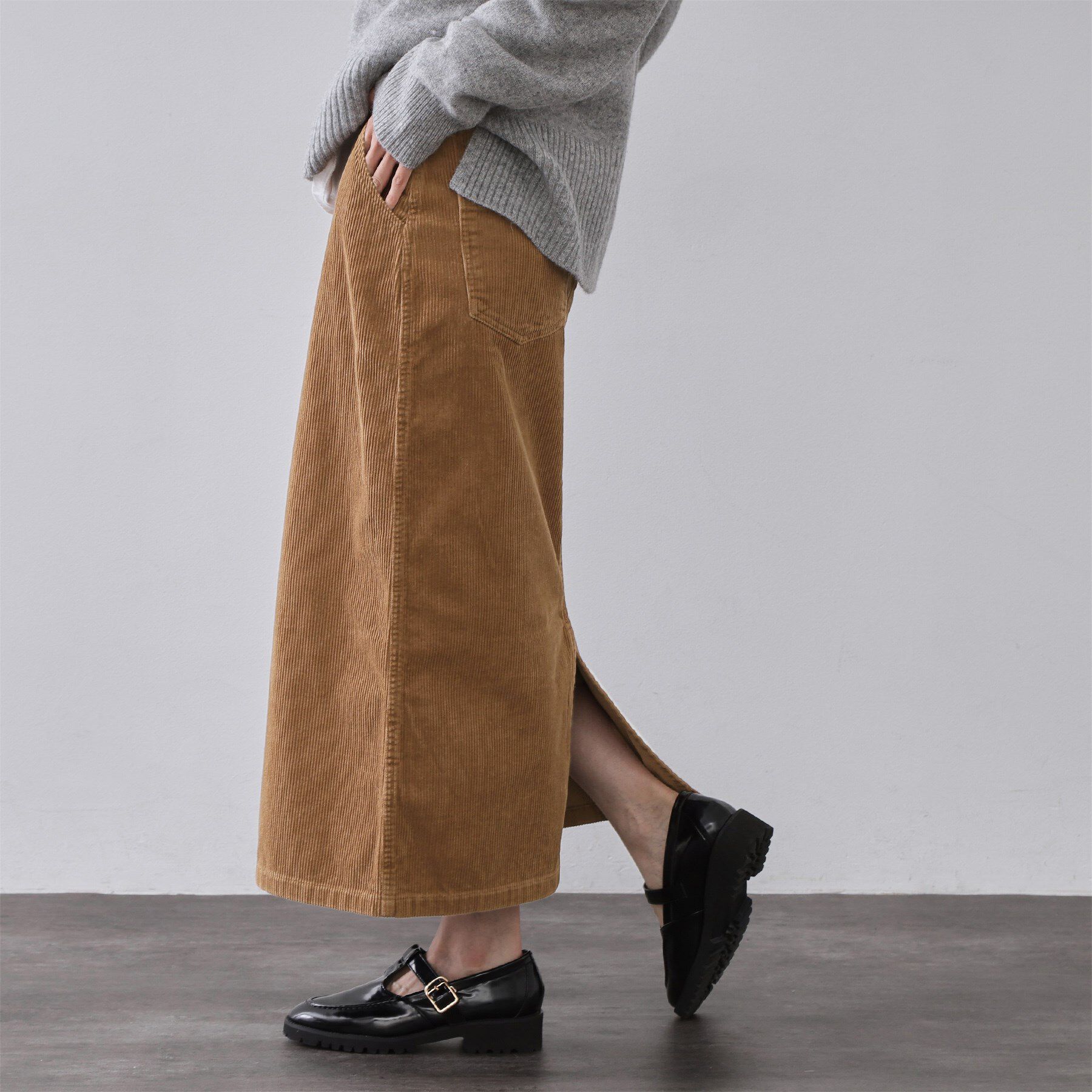 OPAQUE.CLIP「コーデュロイナロースカート【洗濯機OK】」|スカート|