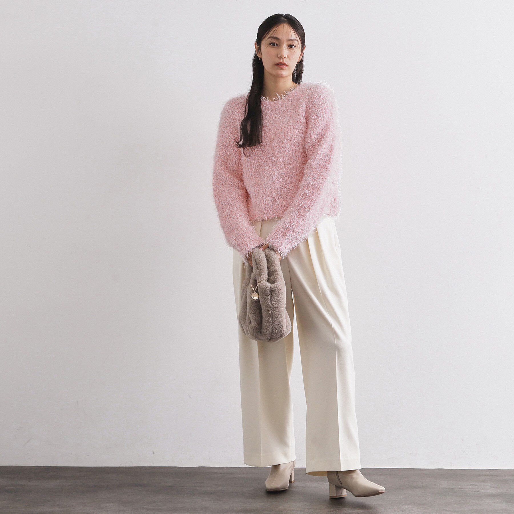 OPAQUE.CLIP「シャギーラメニット【洗濯機OK】」|ニット・セーター|