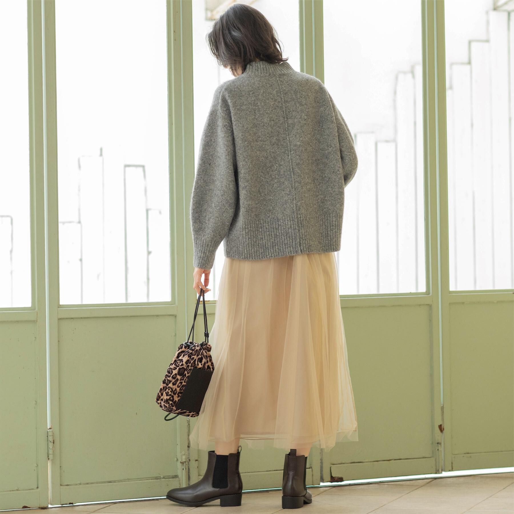 OPAQUE.CLIP「チュールイージーギャザースカート【洗濯機OK】」|スカート|