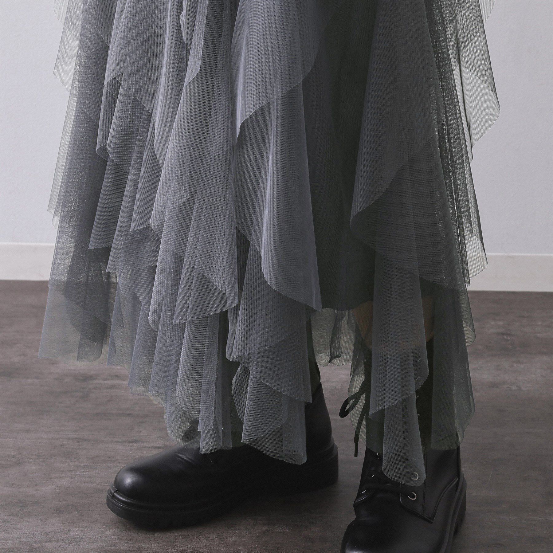 OPAQUE.CLIP「ラッフルチュールイージースカート【洗濯機OK】」|スカート|