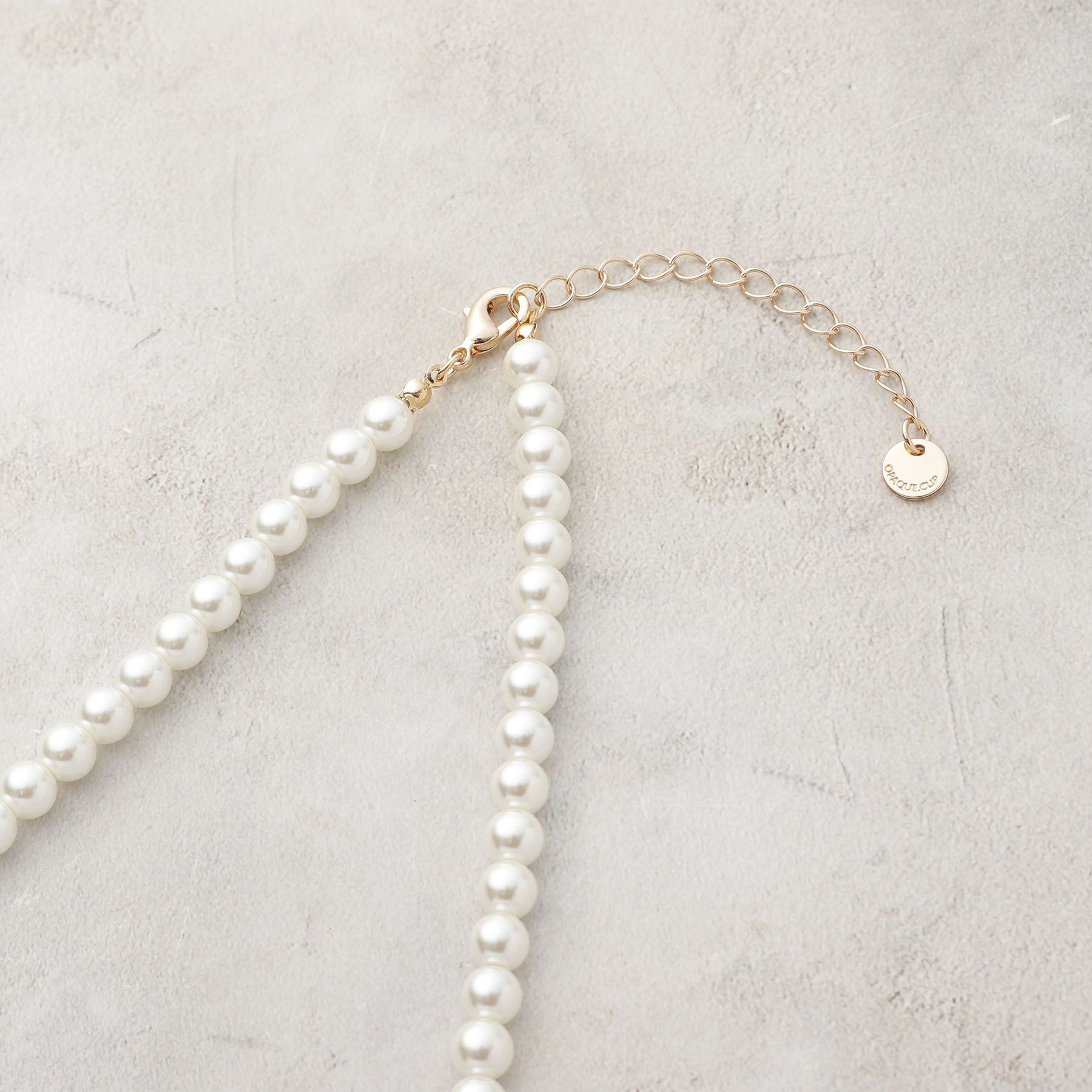 OPAQUE.CLIP「ガラスパールロングネックレス」|ネックレス|