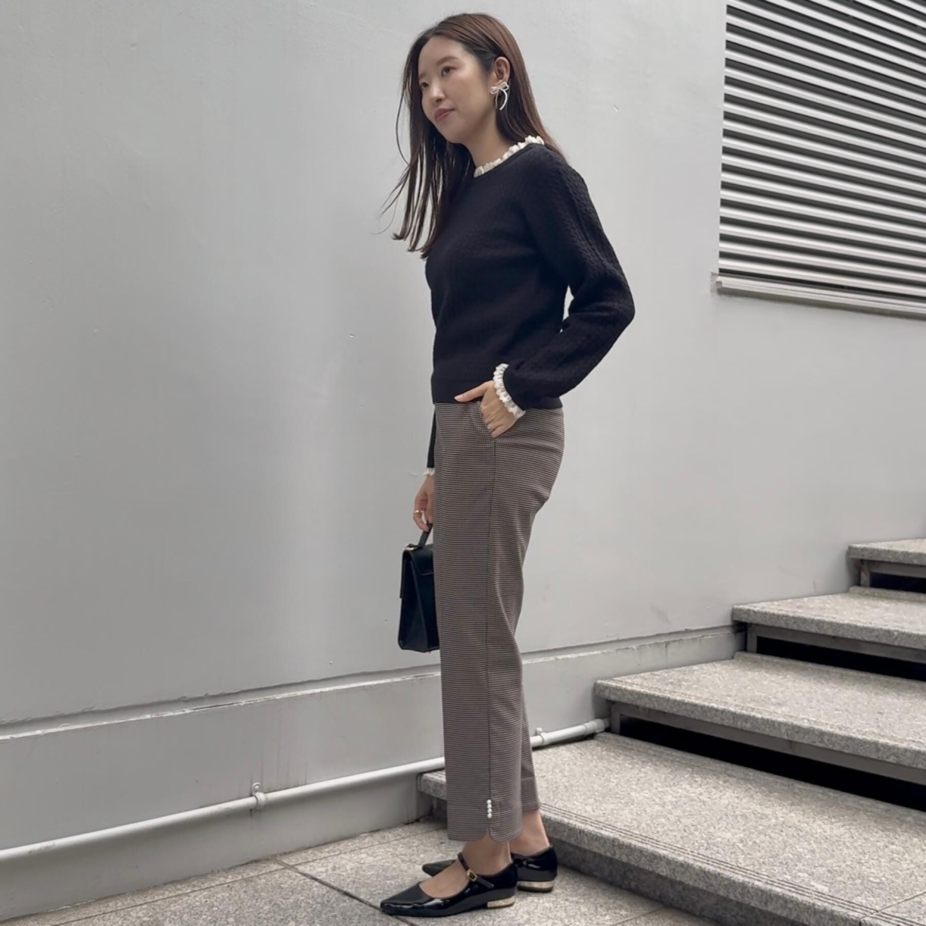 Couture broach「【大人上品・着映え】ケーブルレース バックリボンニット」|ニット・セーター|