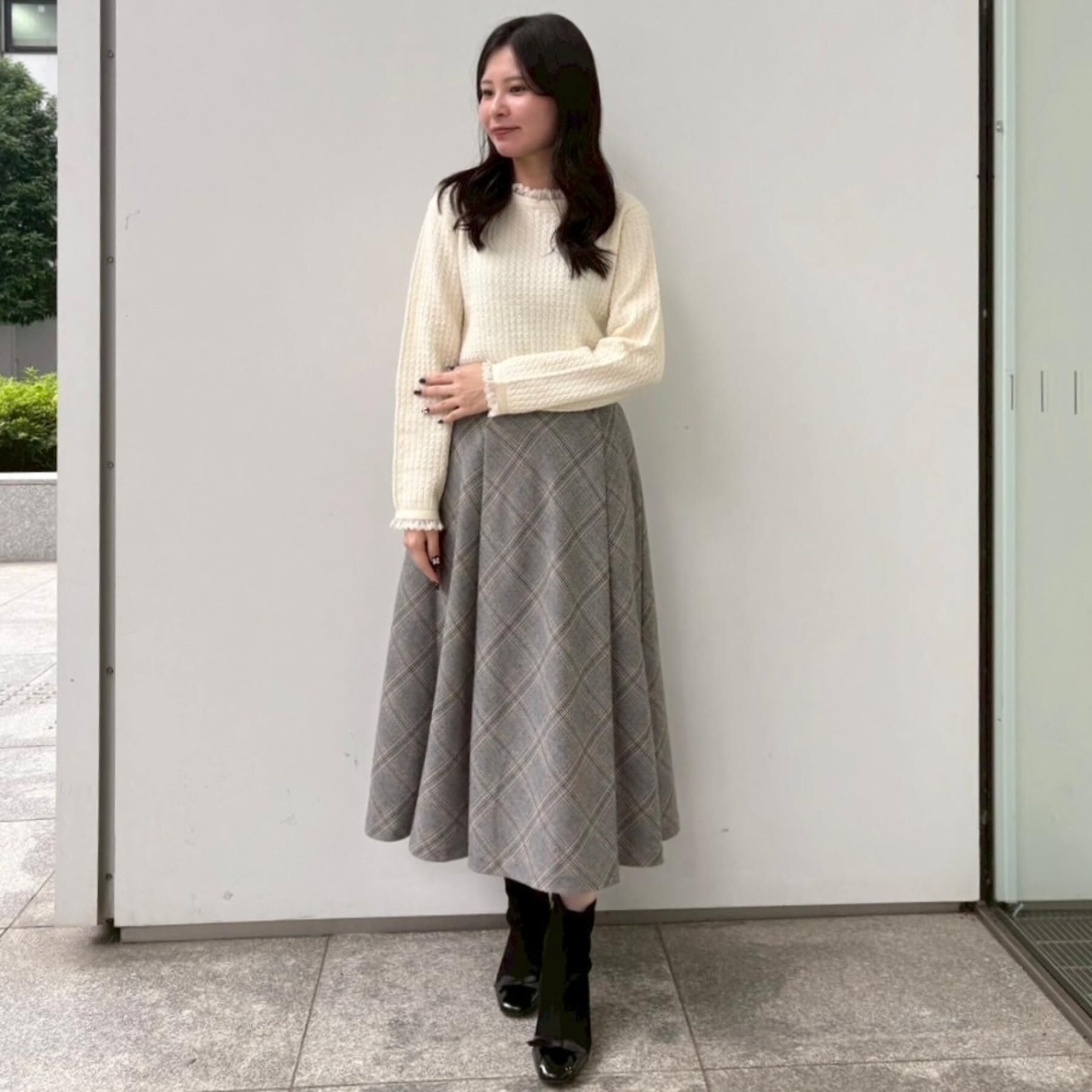 Couture broach「【大人上品・着映え】ケーブルレース バックリボンニット」|ニット・セーター|