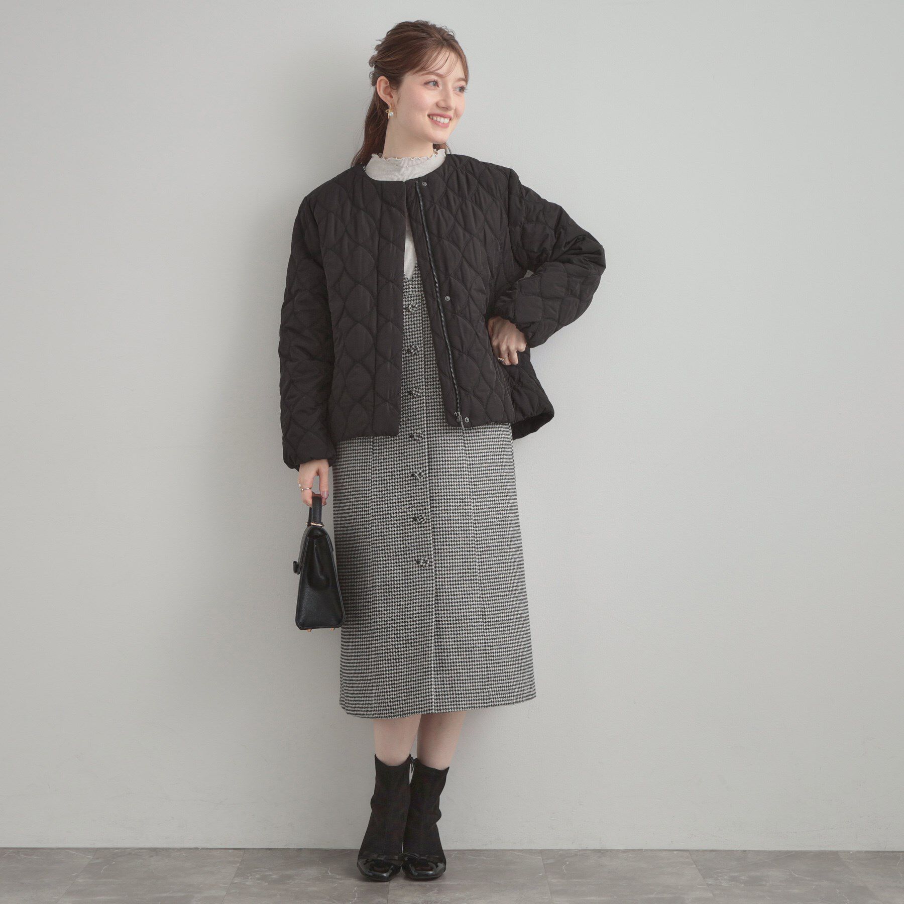 Couture broach「【撥水・大人可愛い】リボンキルティングジャケット」|ブルゾン・スタジャン|