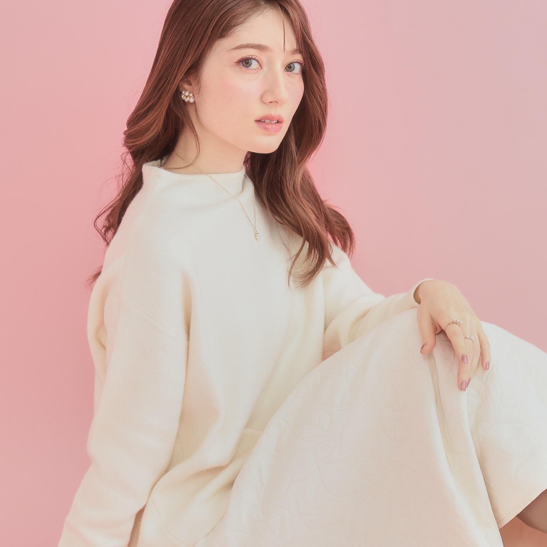 Couture broach「【ゆるふわ・通勤】リッシュアンゴラ バックパール調ニット」|ニット・セーター|