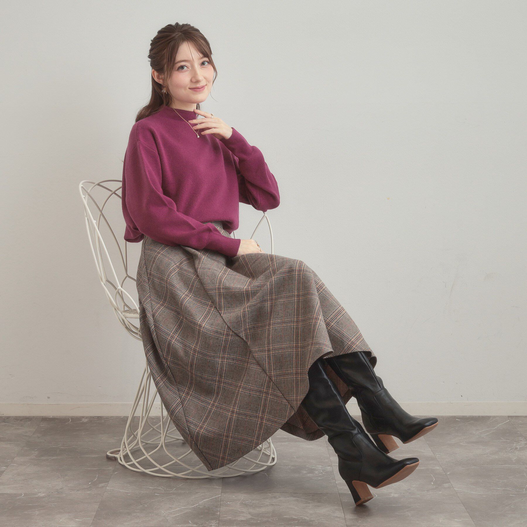 Couture broach「【ゆるふわ・通勤】リッシュアンゴラ バックパール調ニット」|ニット・セーター|