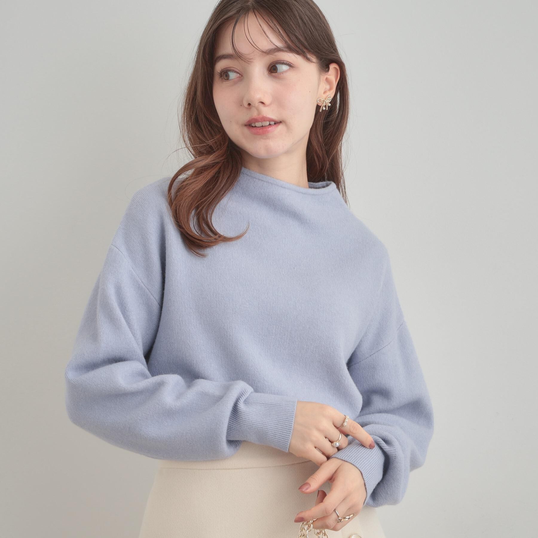 Couture broach「【ゆるふわ・通勤】リッシュアンゴラ バックパール調ニット」|ニット・セーター|