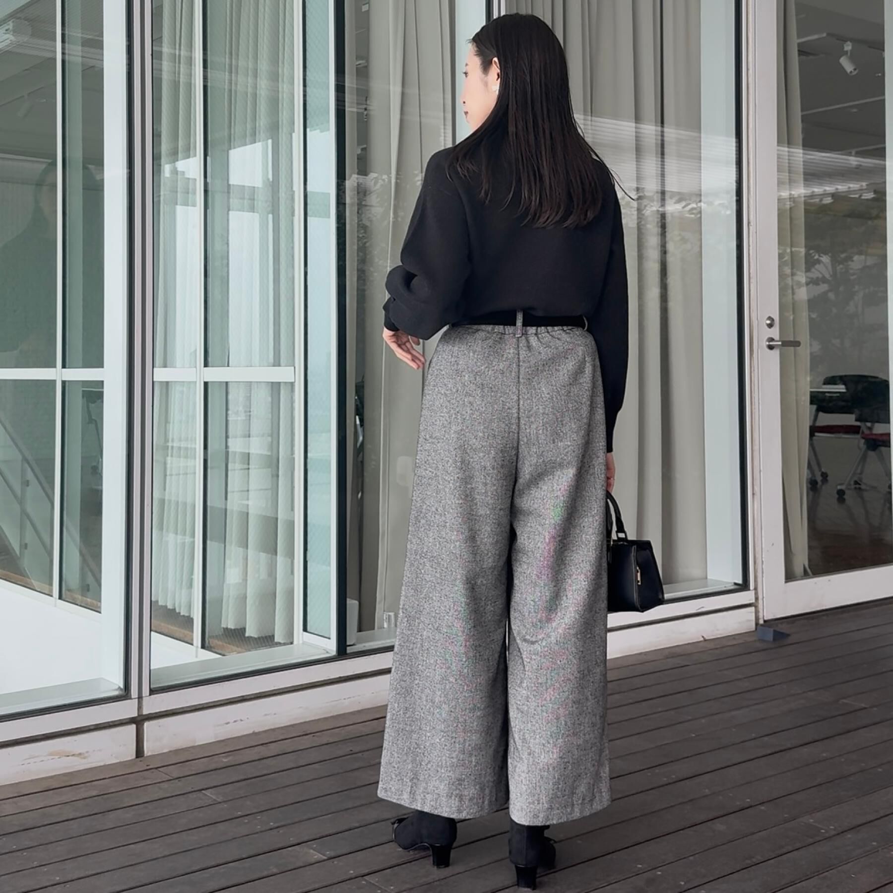 Couture broach「【上品華やか・通勤】ラメツイード ワイドパンツ」|その他|