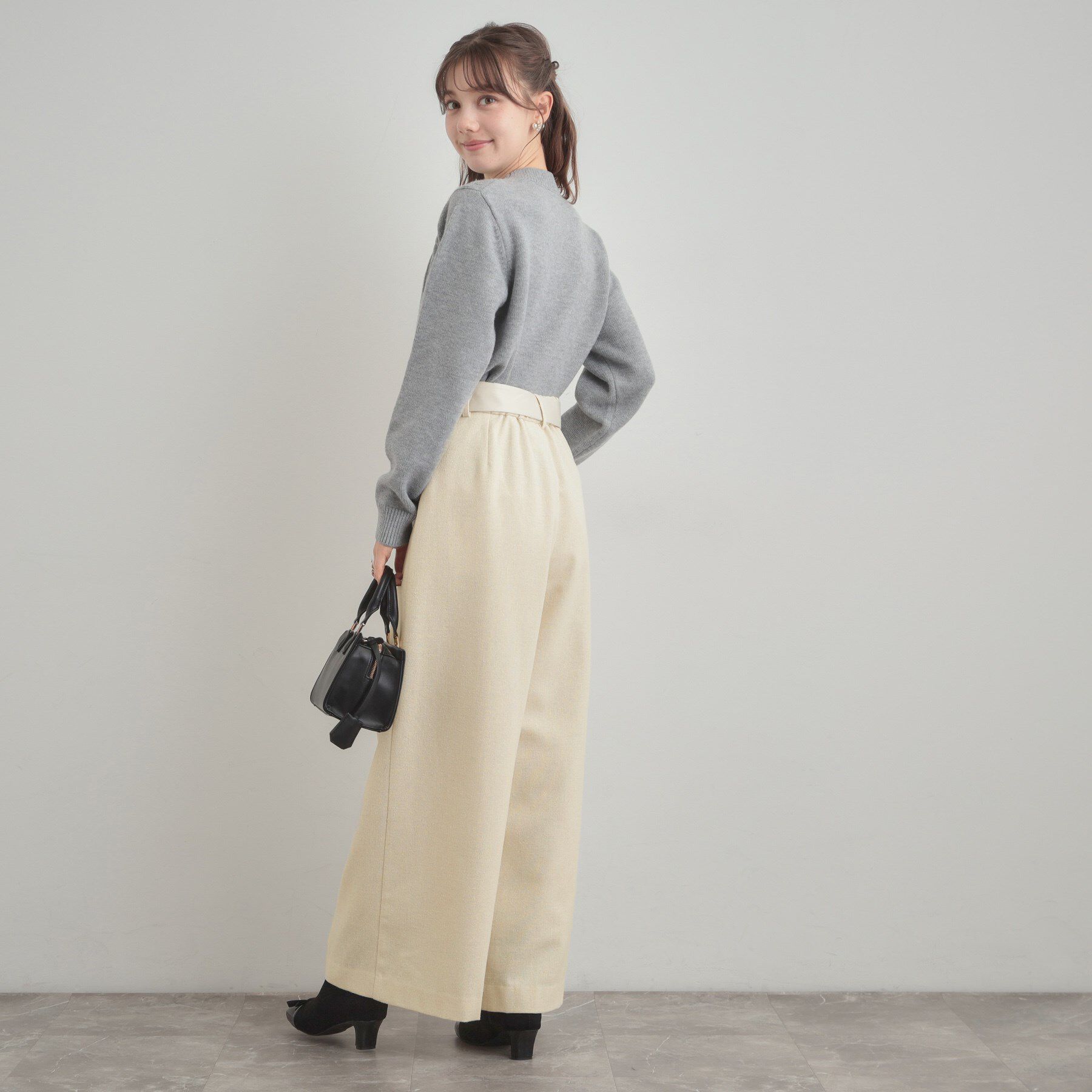 Couture broach「【上品華やか・通勤】ラメツイード ワイドパンツ」|その他|