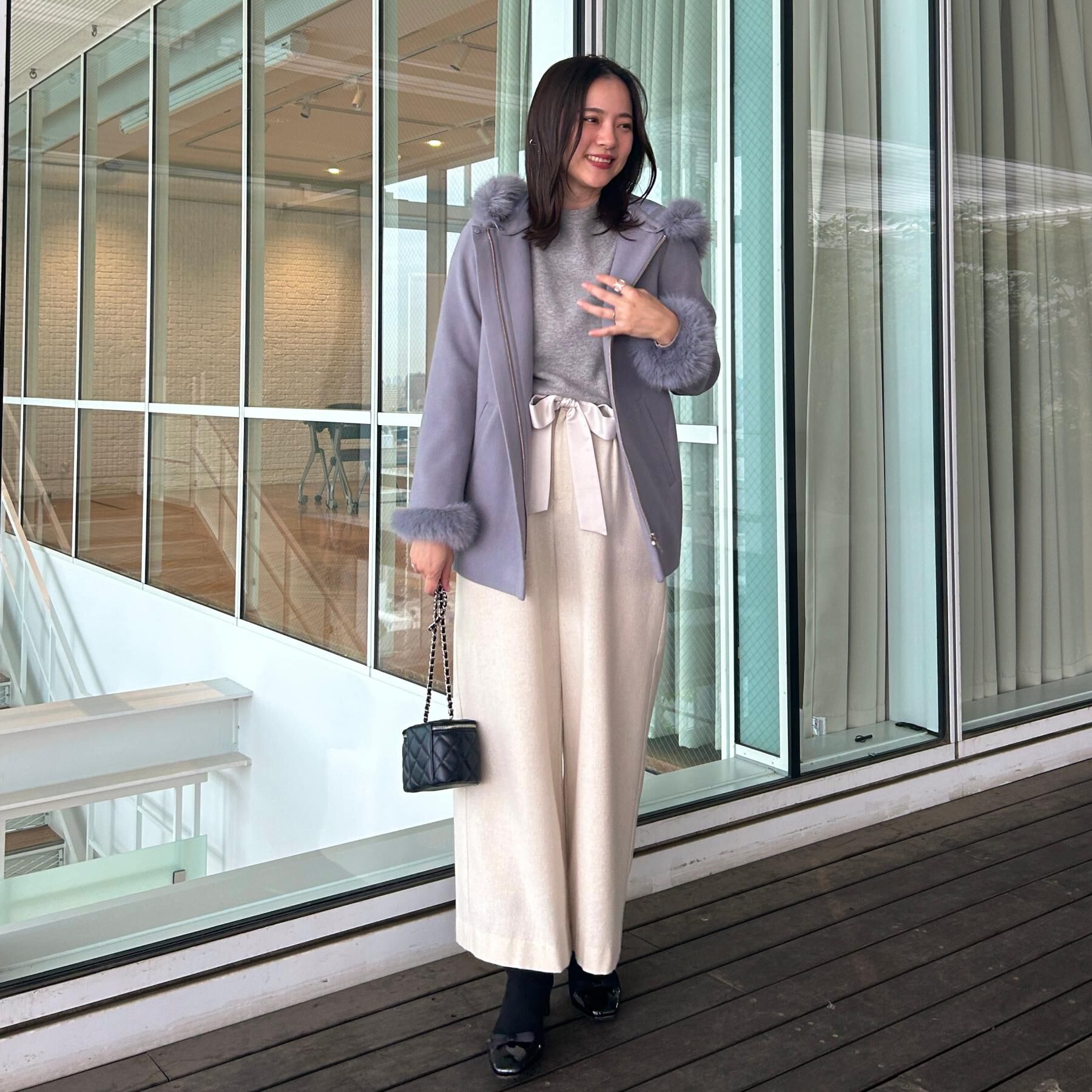 Couture broach「【上品華やか・通勤】ラメツイード ワイドパンツ」|その他|