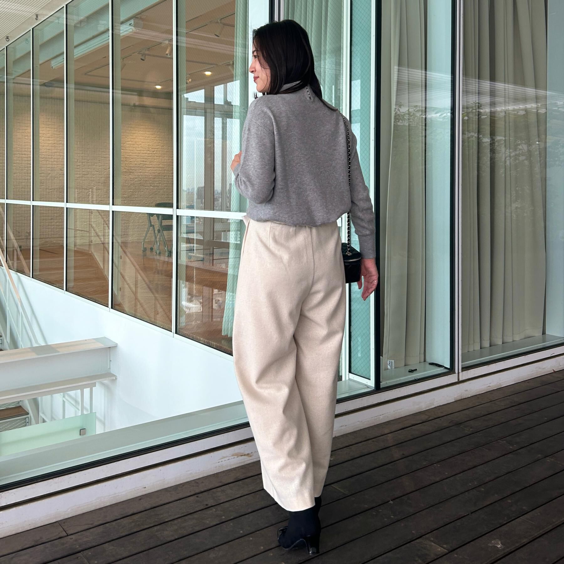 Couture broach「【上品華やか・通勤】ラメツイード ワイドパンツ」|その他|