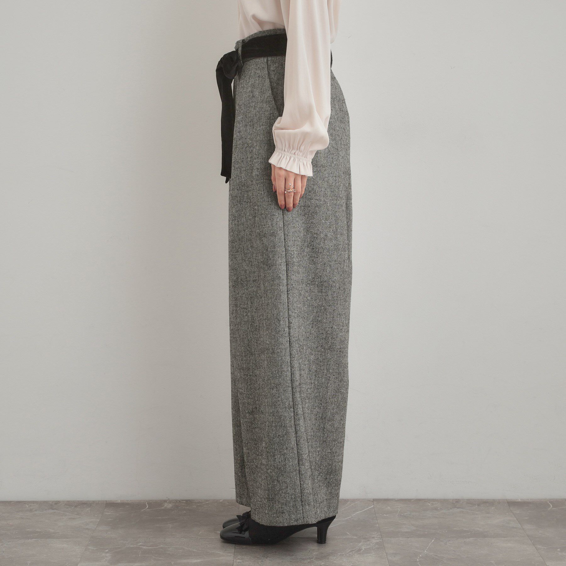 Couture broach「【上品華やか・通勤】ラメツイード ワイドパンツ」|その他|