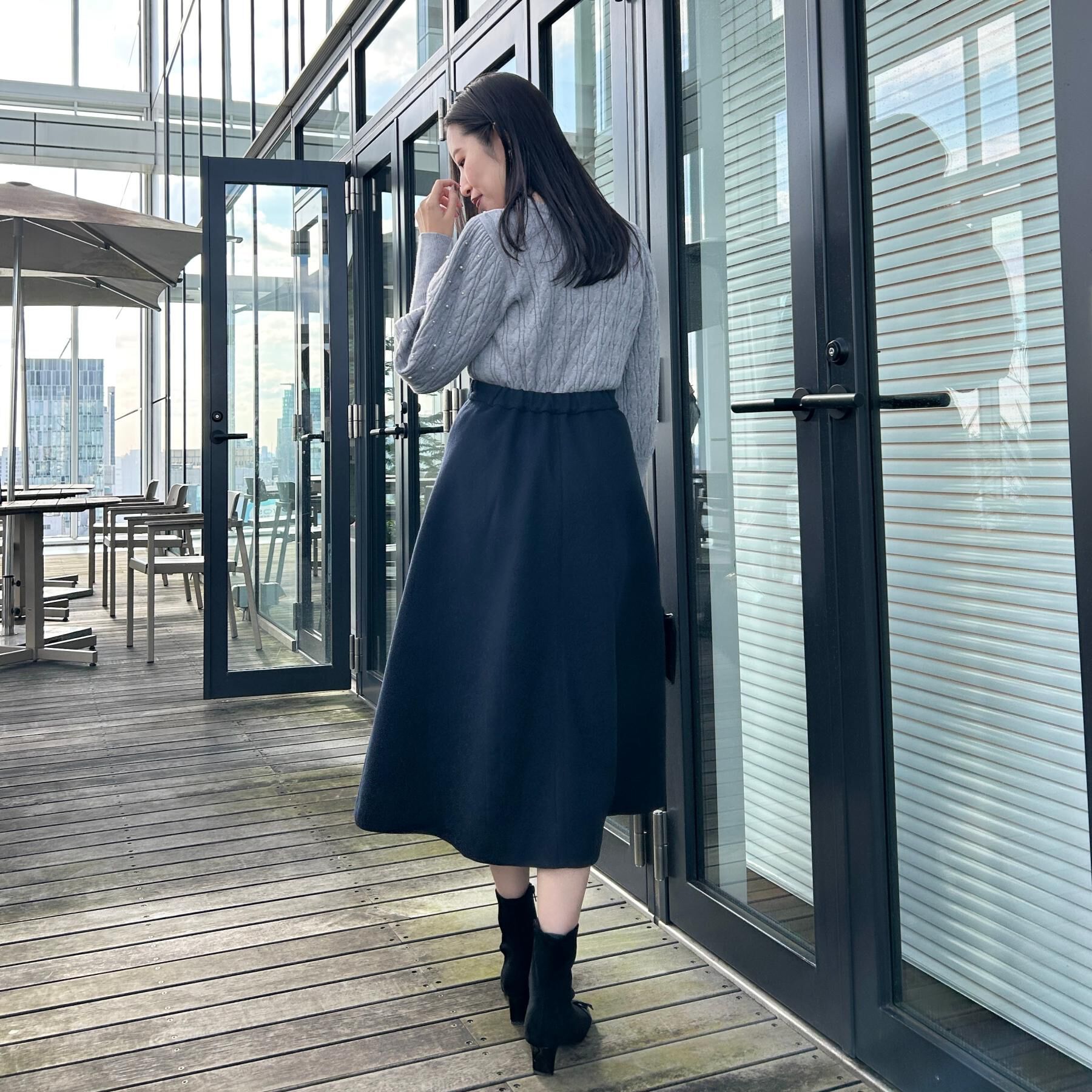 Couture broach「【華やぎ・一枚で着映え】ケーブルパール調ニット」|ニット・セーター|