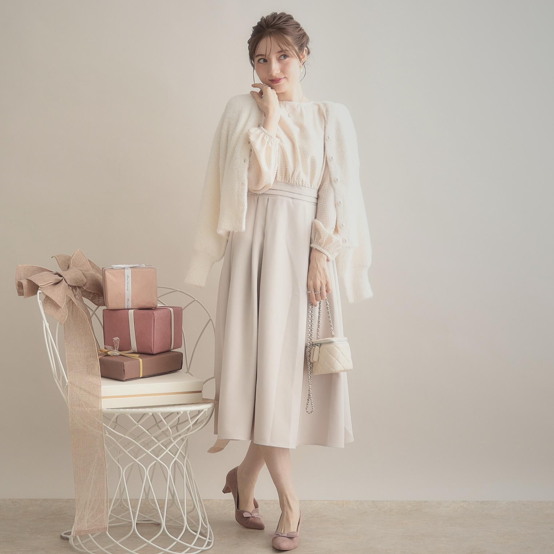 Couture broach「【通勤・ラメジャカード】ドッキングワンピース」|ワンピース|