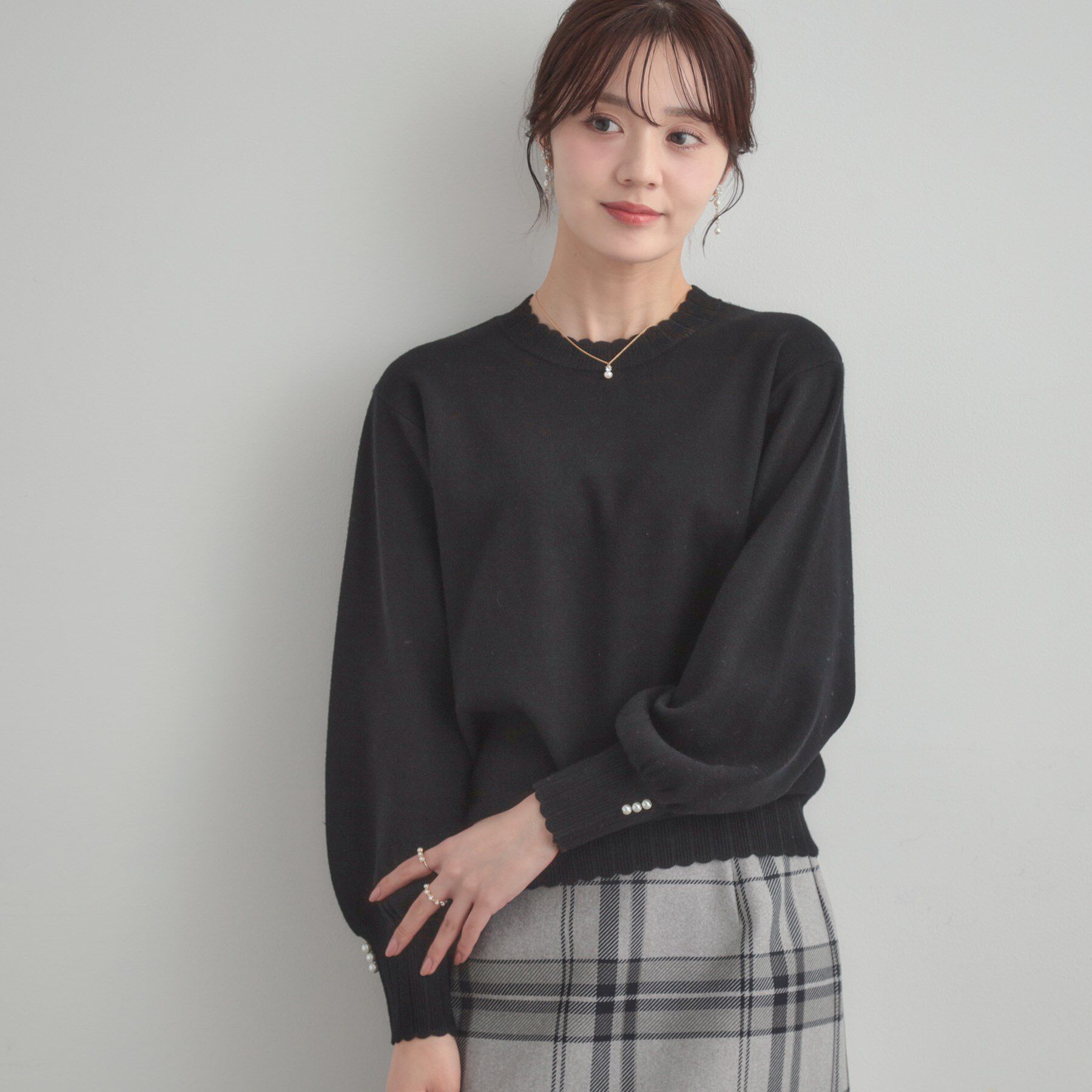 Couture broach「【洗える/スカラデザイン】パフスリーブ ニット」|ニット・セーター|