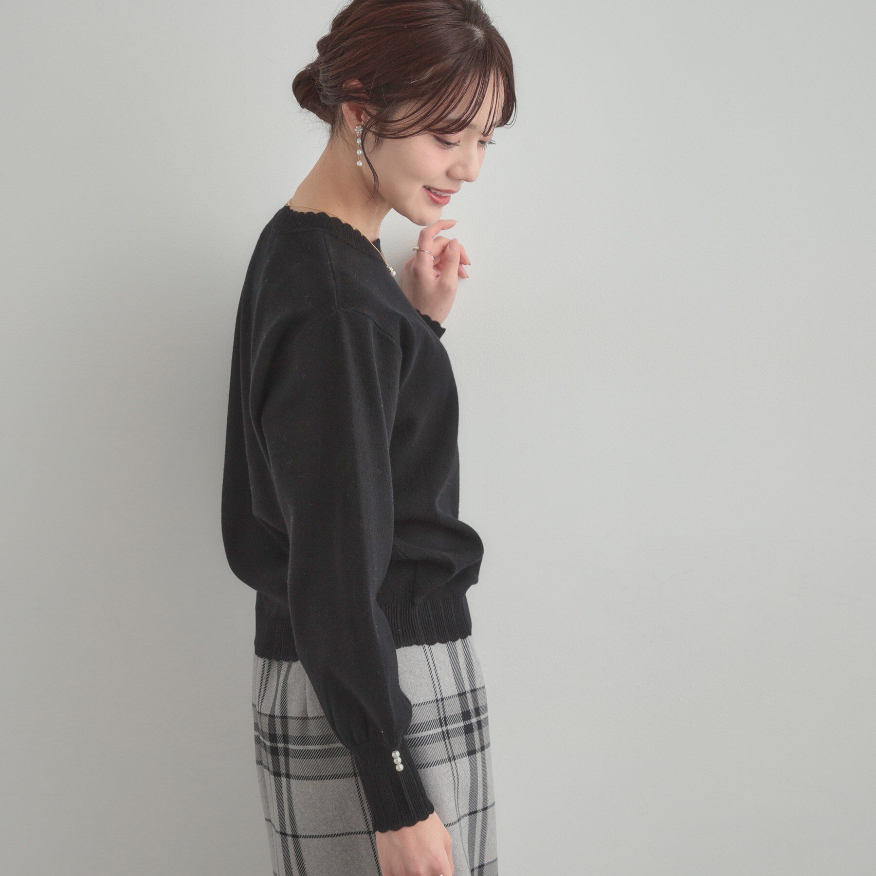 Couture broach「【洗える/スカラデザイン】パフスリーブ ニット」|ニット・セーター|