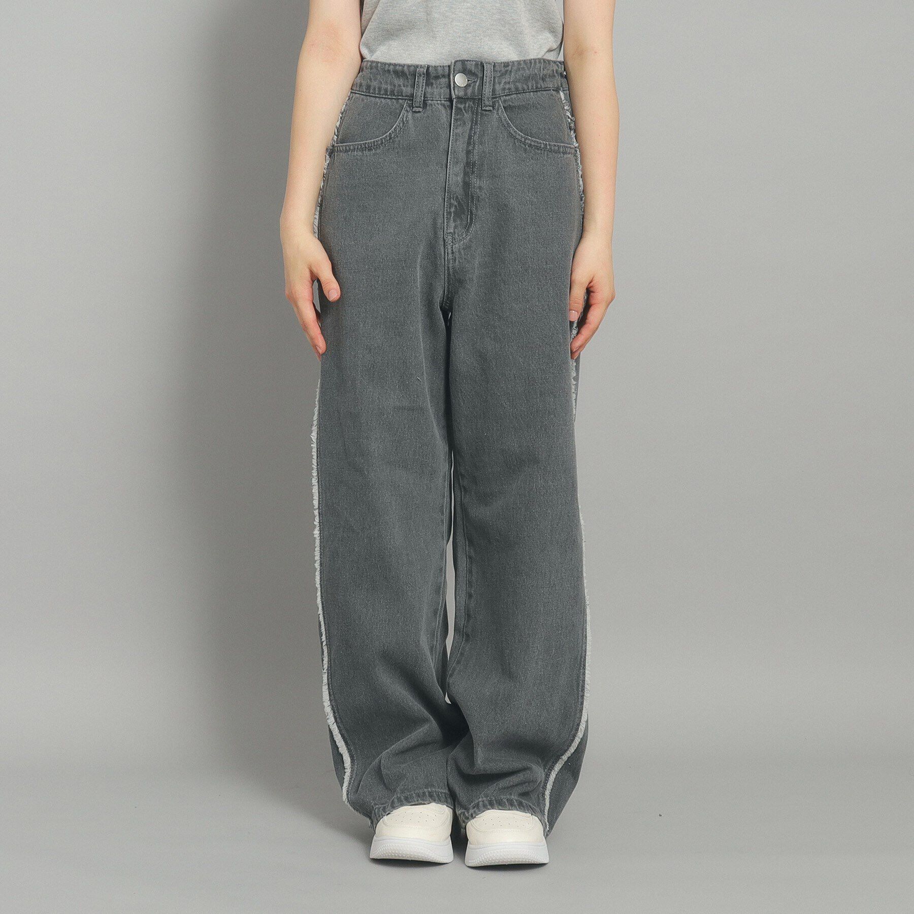 PINK-latte「サイドフリンジデニムパンツ」|その他|