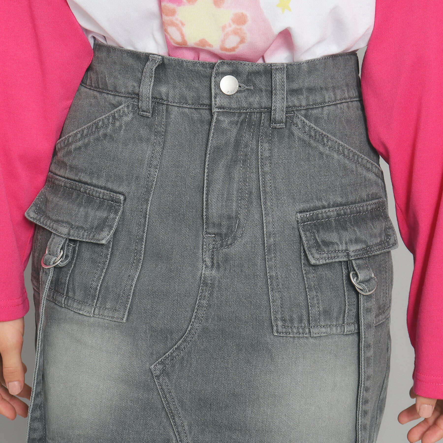 PINK-latte「【インナー付き】デニムカーゴスカート」|スカート|