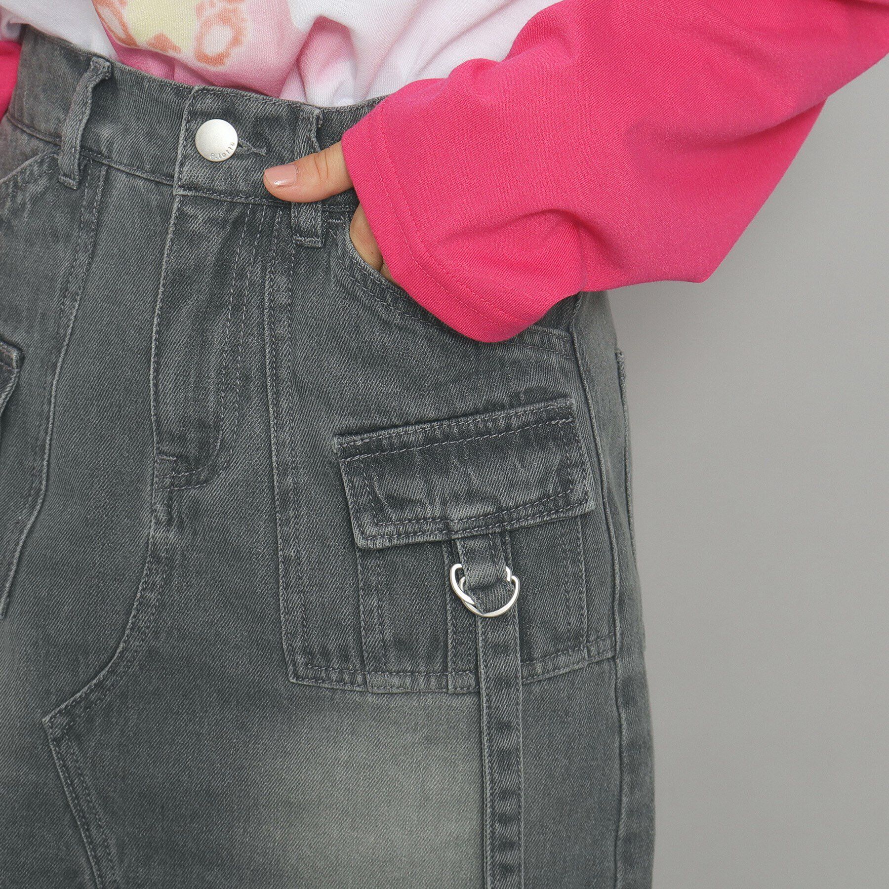 PINK-latte「【インナー付き】デニムカーゴスカート」|スカート|