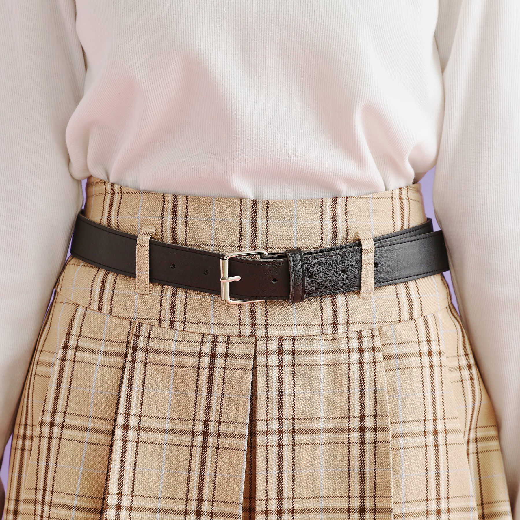 PINK-latte「ベルト付きプリーツスカート」|スカート|