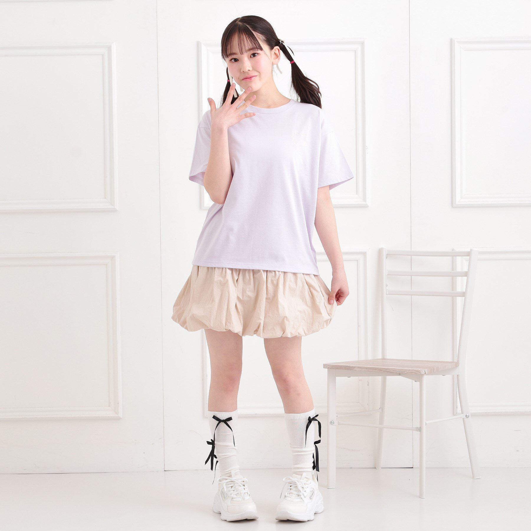 PINK-latte「クマちゃん半袖Tシャツ」|Tシャツ・カットソー|